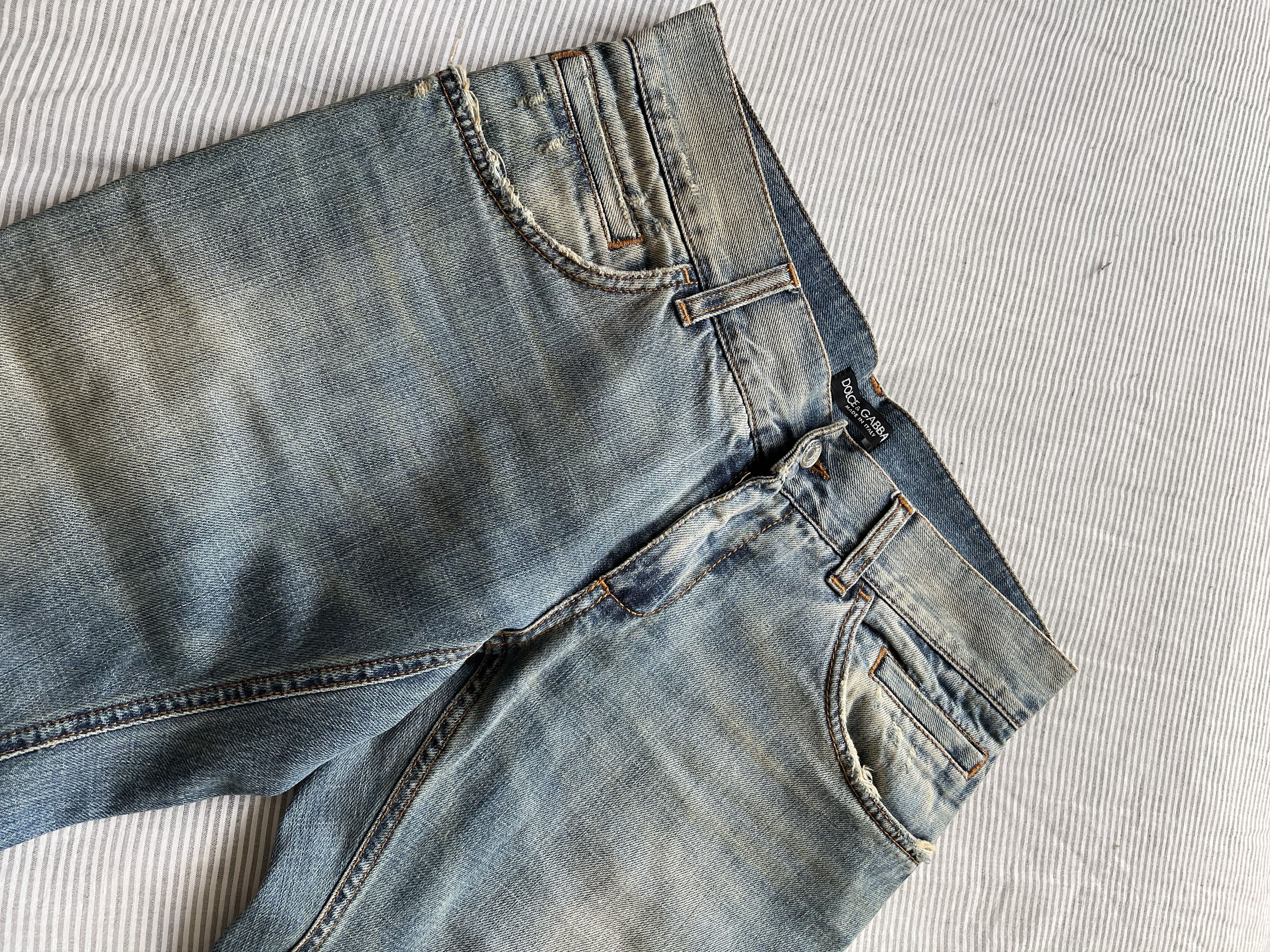 Dolce & Gabbana Dolce & Gabbana Light Wash Distressed Denim Jeans Size US 30 / EU 46 - 4 Thumbnail