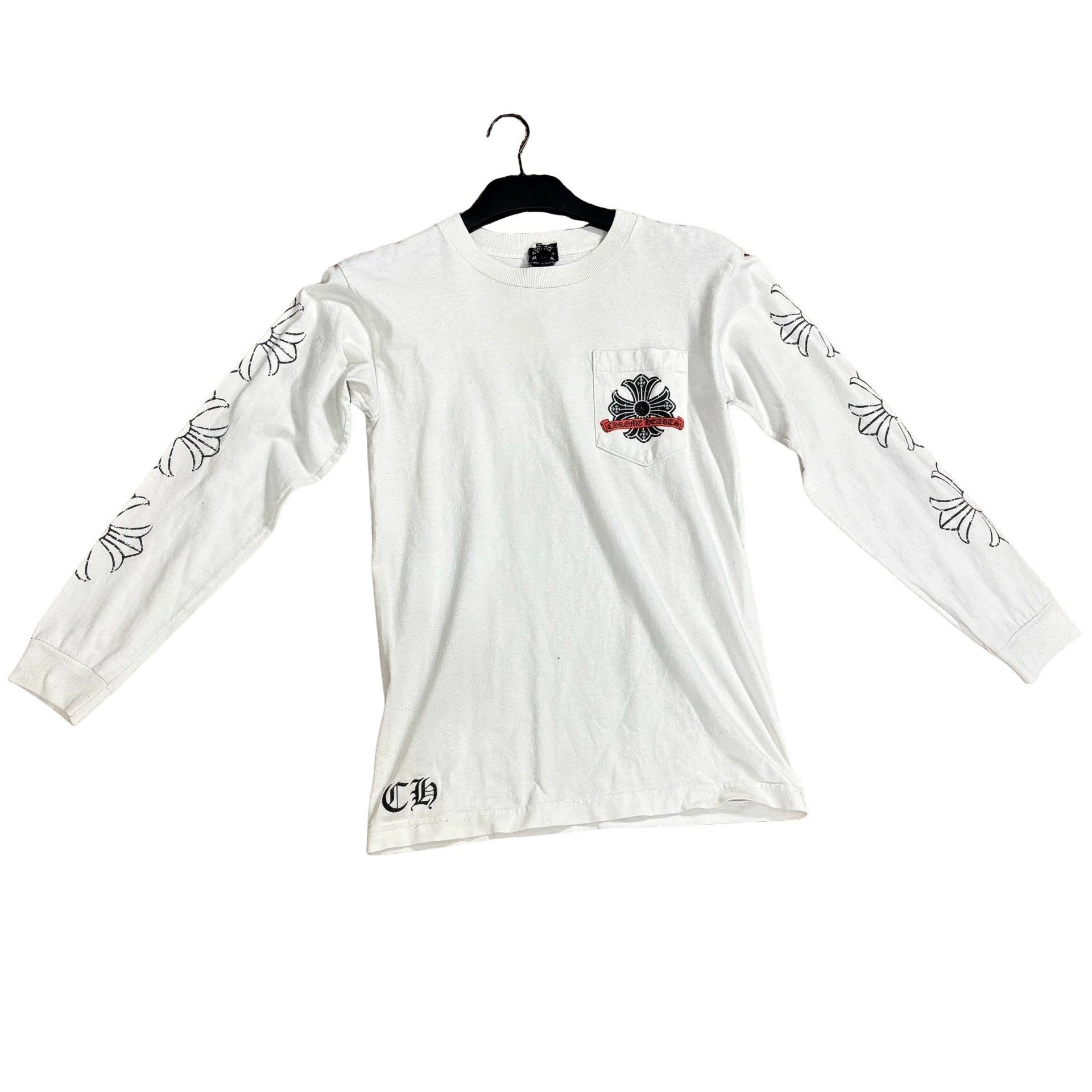 トップス Chrome Hearts Roller Skates Horseshoe Chrome Hearts Roller Skate White Scroll Logo Front Horseshoe Logo