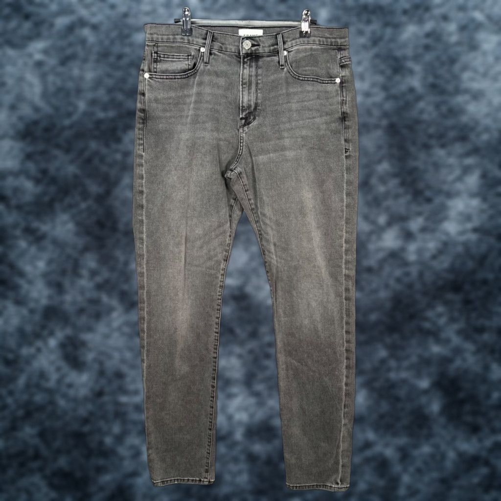 Frame Frame Jeans Size 33 Mens Denim 5-Pocket Tapered Zip Fly Cotton Blend Gray Night Sky (Vintage: No) LHomme Athletic Style Size US 33 - 1 Thumbnail