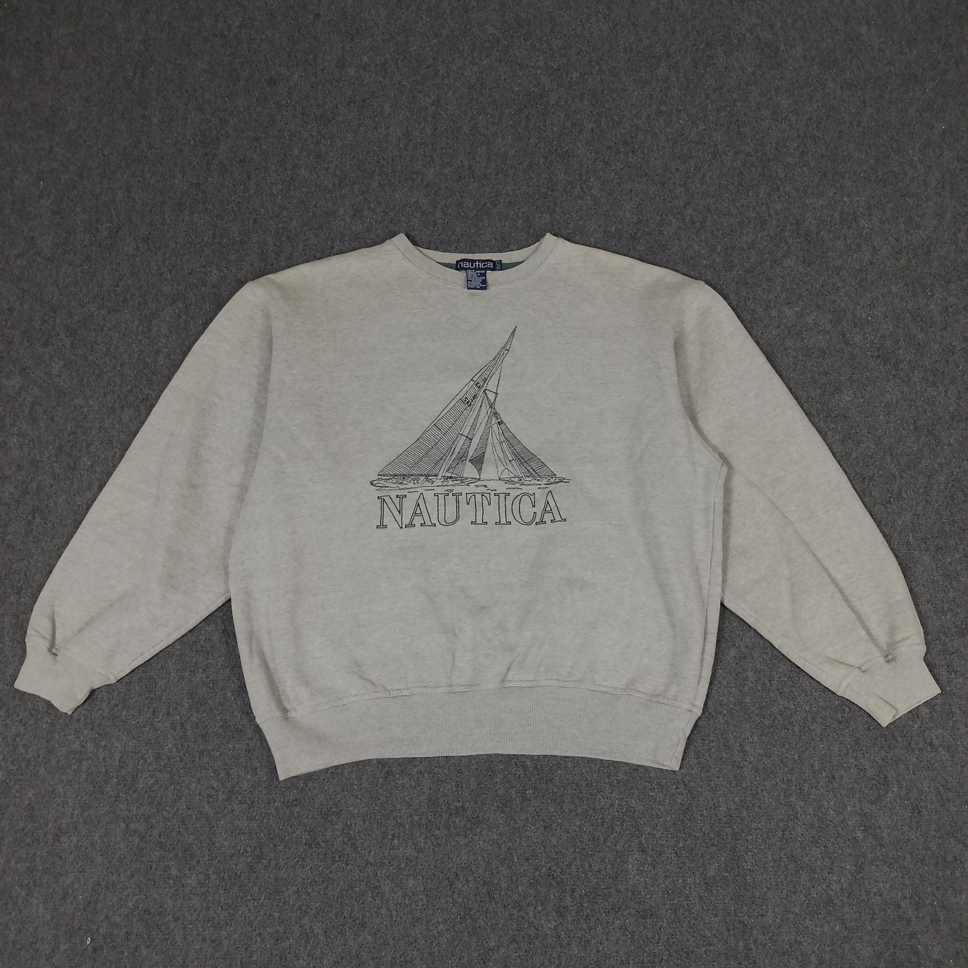 Nautica Embroidery Ship Art Design Sweatshirt