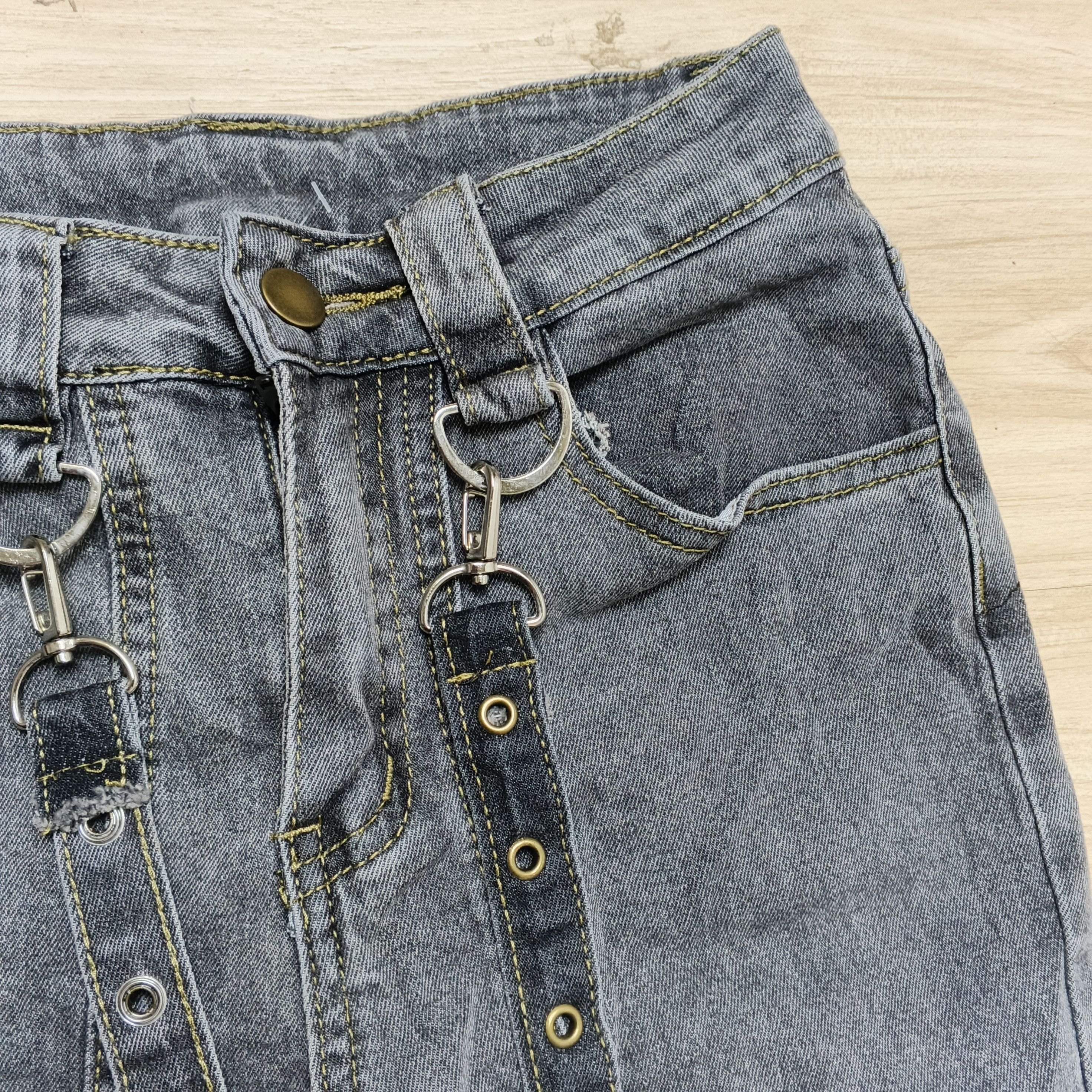Le Grande Bleu (L.G.B.) Vintage Japanese Multi Pocket Flared Grunge Lace Jeans Size 24" / US 00 / IT 34 - 8 Thumbnail