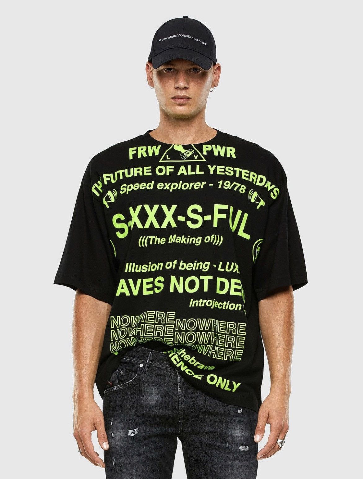 Diesel Designer Diesel T-Ball-X2 oversize neon big logo T Shirt Size US XS / EU 42 / 0 - 3 Thumbnail