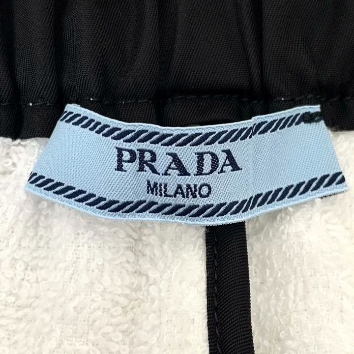 Prada Prada White Triangle Logo Cotton Towel Shorts Size US 40 / EU 56 - 6 Thumbnail