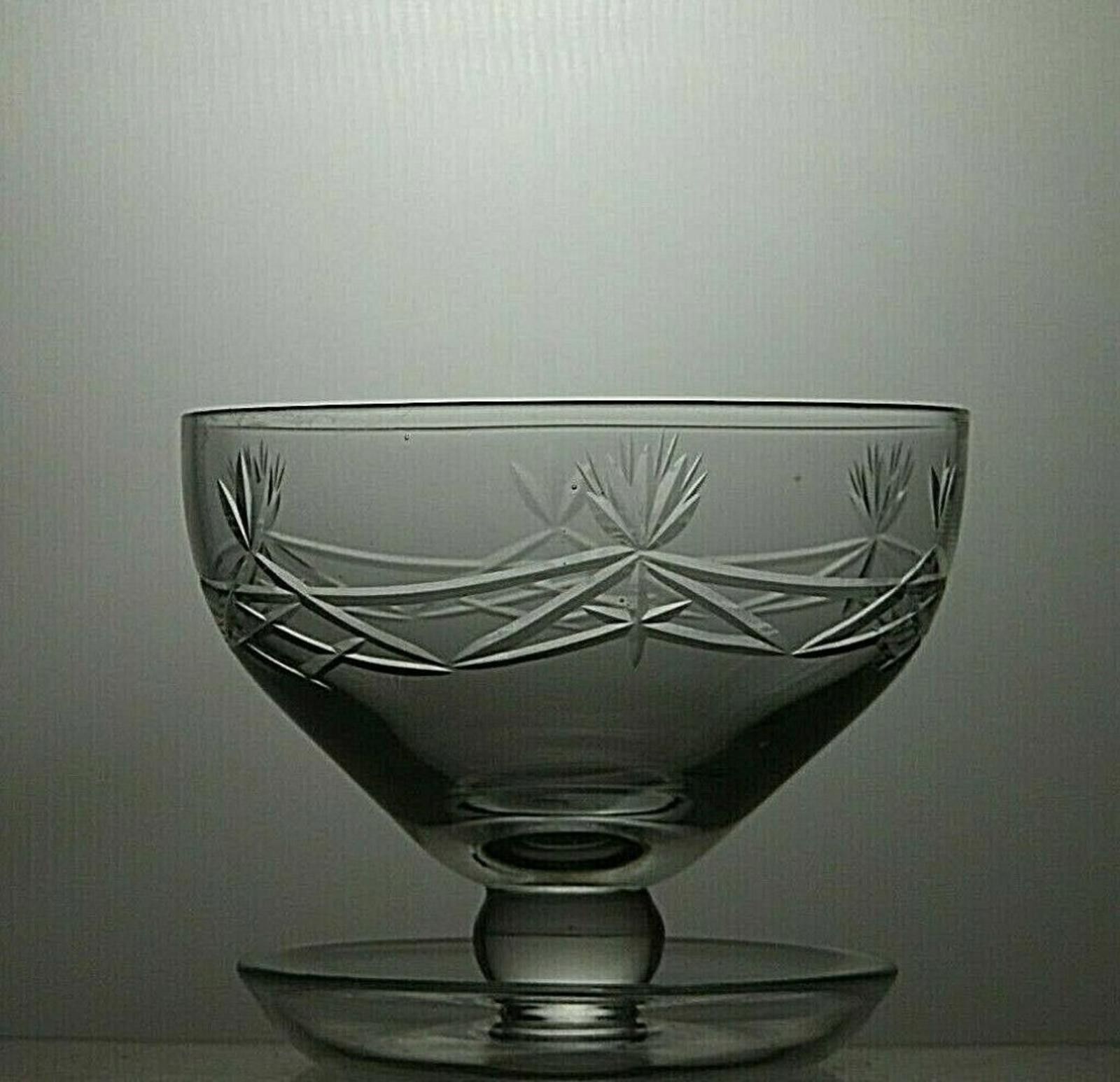 The Unbranded Brand Lead Crystal Cut Glass Set Of 4 Footed Dessert bowls 3 1/2" Size ONE SIZE - 4 Thumbnail