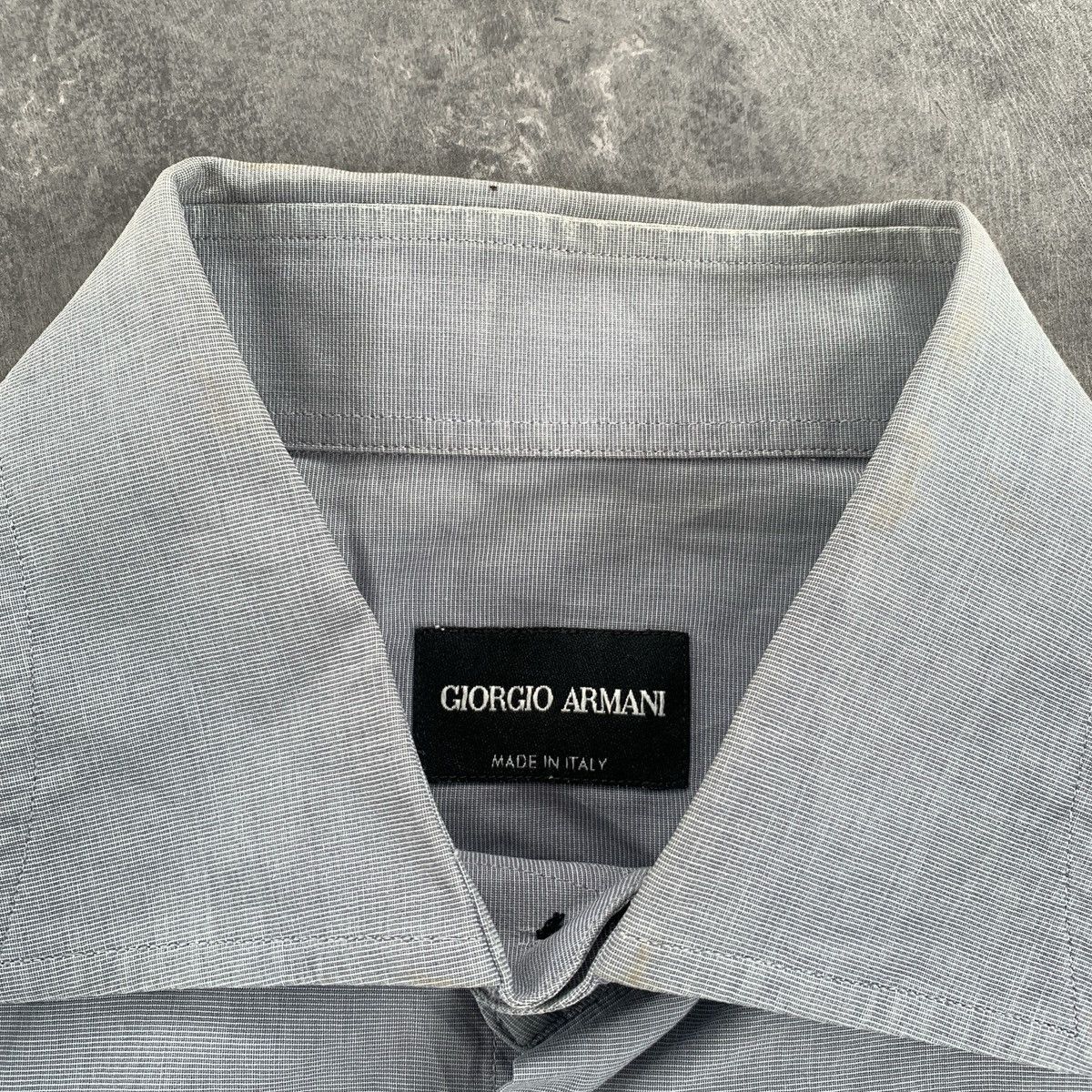 Giorgio Armani Vintage Giorgio Armani Button Ups Gray Shirt Size US M / EU 48-50 / 2 - 4 Thumbnail