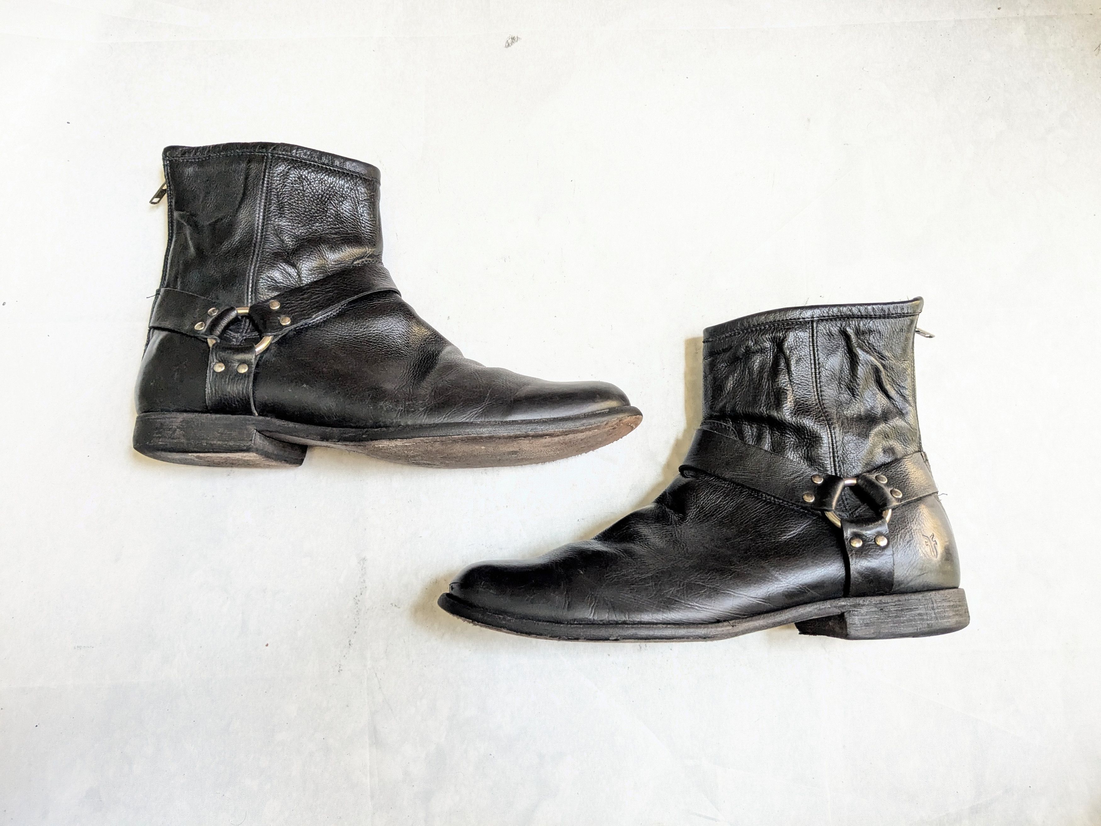 Frye Frye Harness Boots Black 13 D Leather Buckle Size US 13 / EU 46 - 1 Thumbnail