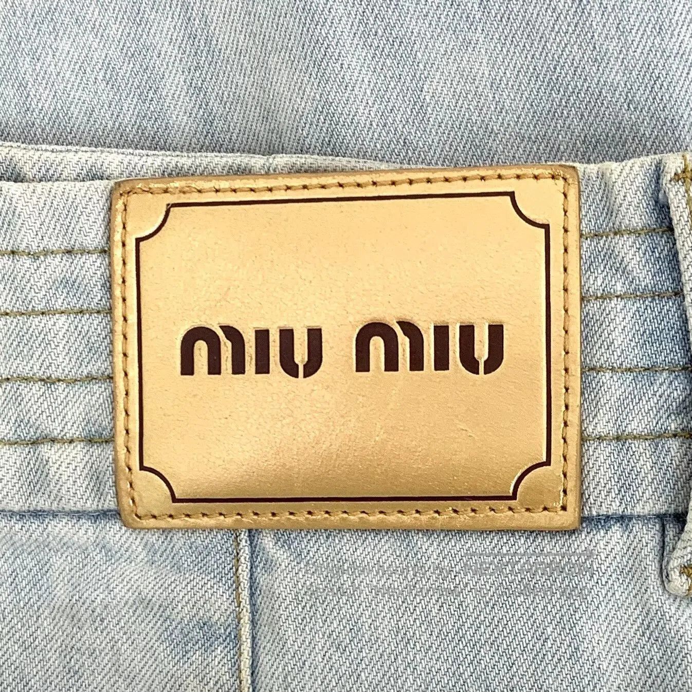 Miu Miu Miu Miu Light Blue Denim Midi Skirt. Size 37" - 6 Thumbnail