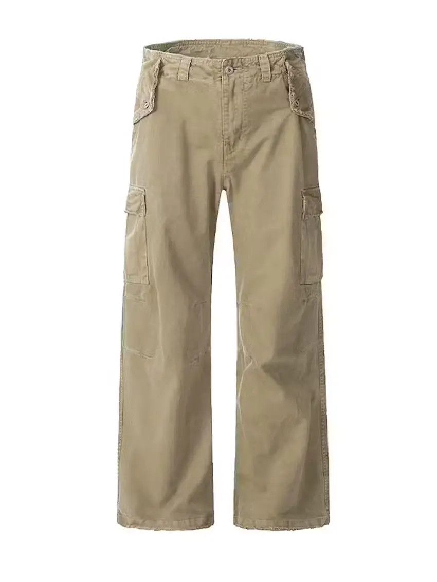 Designer × Japanese Brand Khaki washed faded flared carpenter cargo pants Size US 30 / EU 46 - 6 Thumbnail