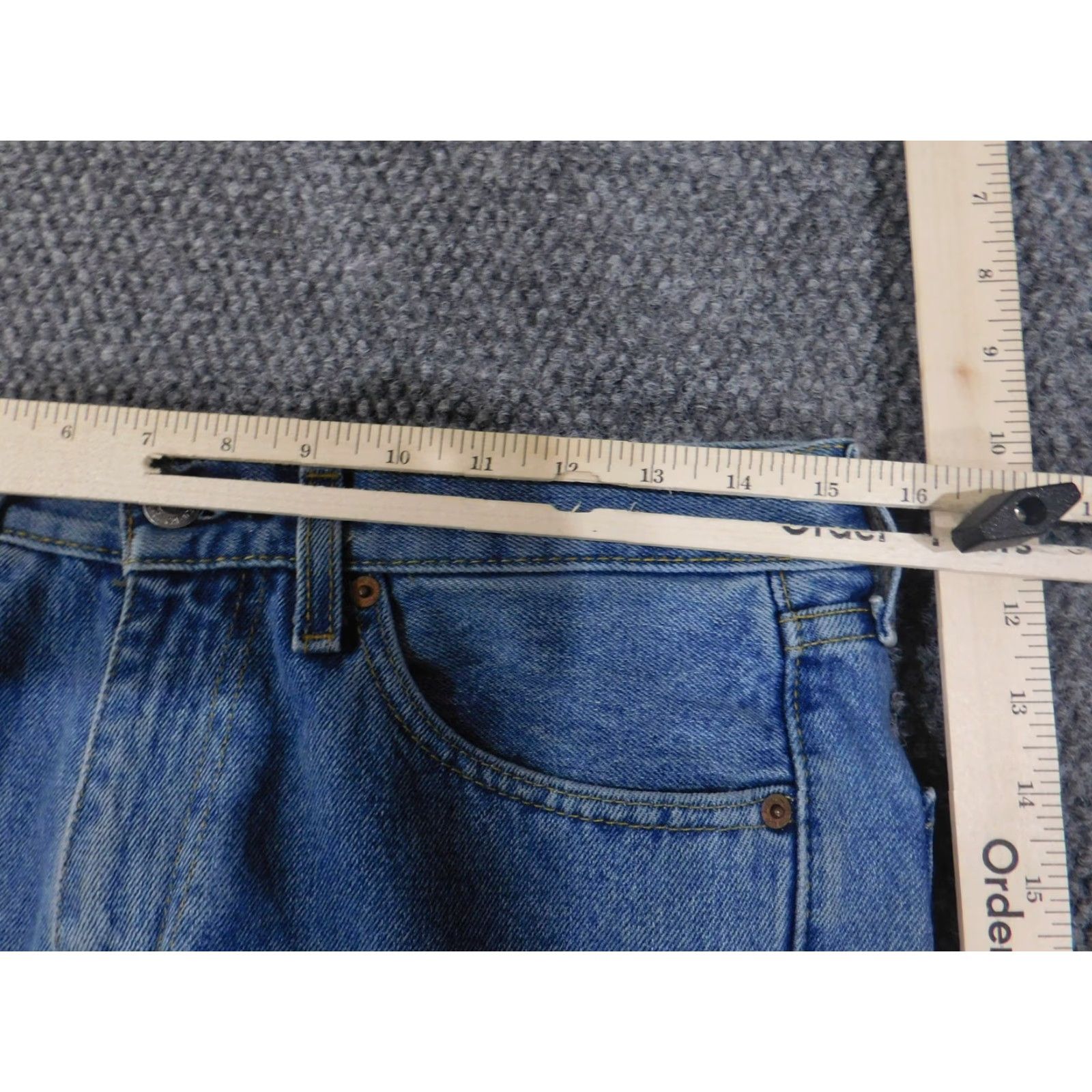 Levi's Levi's Jeans 505 Mens 29x32 Blue Denim Distressed Straight Leg Button Fly Raw Hem Vintage? No — Actually Vintage: No Size US 29 - 3 Thumbnail