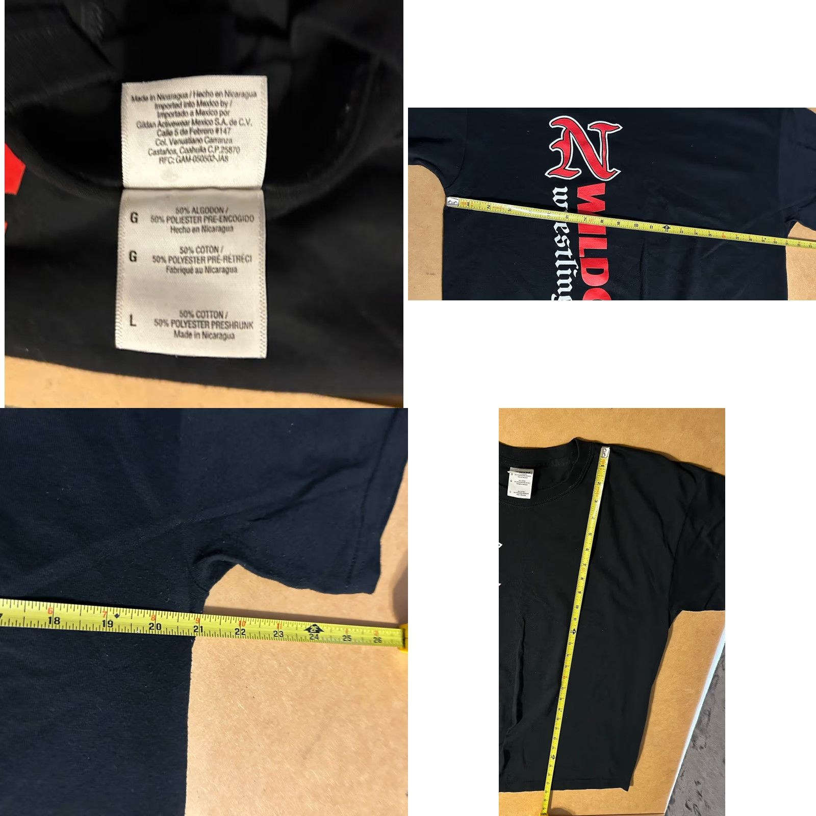 Gildan Northwestern Senior High School Wildcat Wrestling Shirt Men Large Black Gildan Dryblend T-Shirt Graphic Print Crew Neck Short Sleeve Size US L / EU 52-54 / 3 - 9 Thumbnail