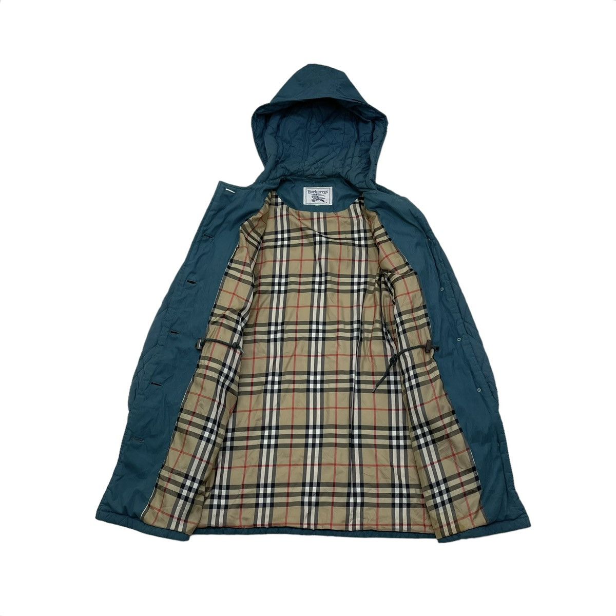 Burberry 🔥Vintage Burberrys Quilted Hooded Nova Check Jacket Size M / US 6-8 / IT 42-44 - 2 Thumbnail