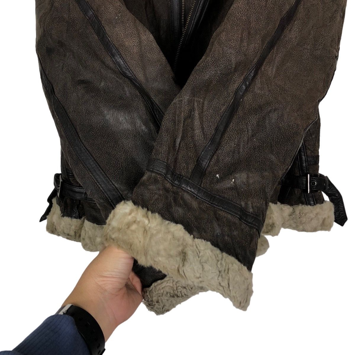 Japanese Brand 🔥Vtg Shearling Leather Jacket B 3 Military Collections Size US M / EU 48-50 / 2 - 13 Thumbnail