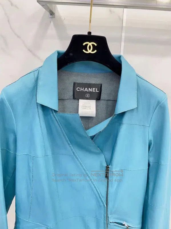 Chanel Chanel Blue Lambskin Women's Jacket . Size S / US 4 / IT 40 - 3 Thumbnail