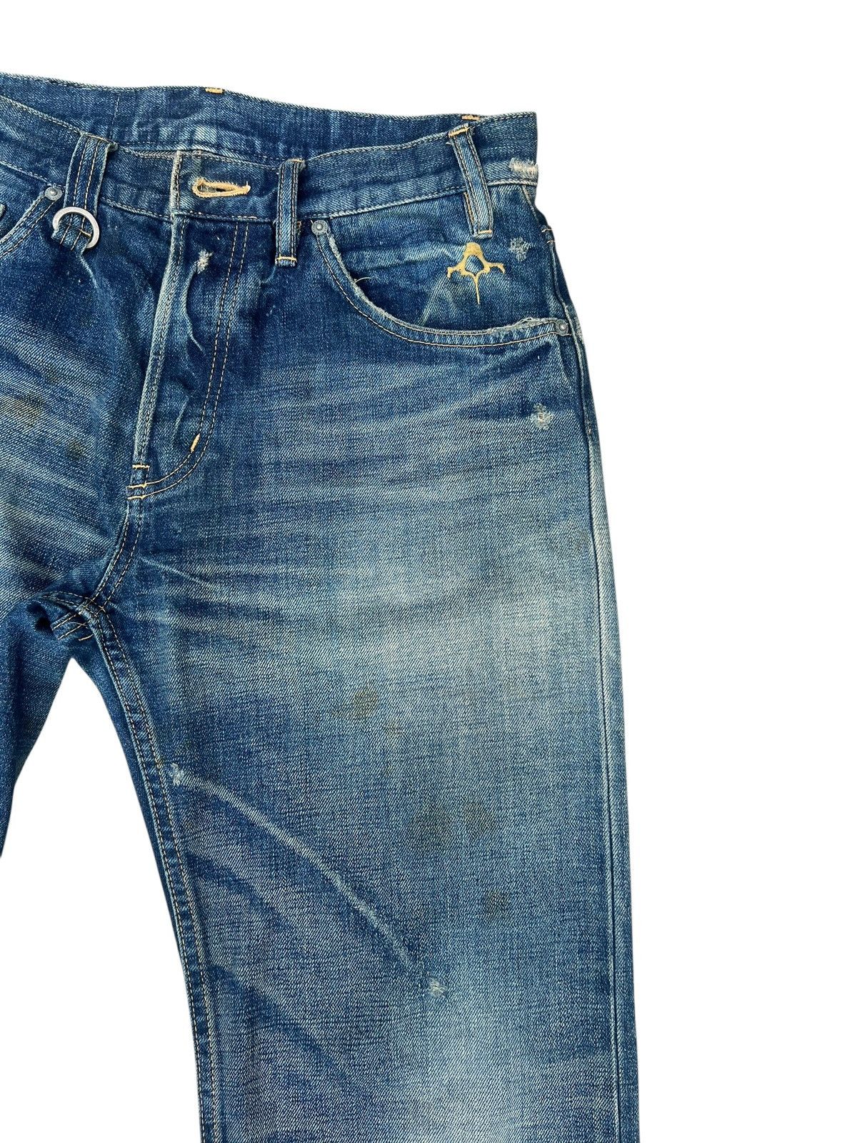 Backbone Vintage BackBone Distress Mud Denim Bootcut Selvedge Jeans Size US 31 - 11 Thumbnail