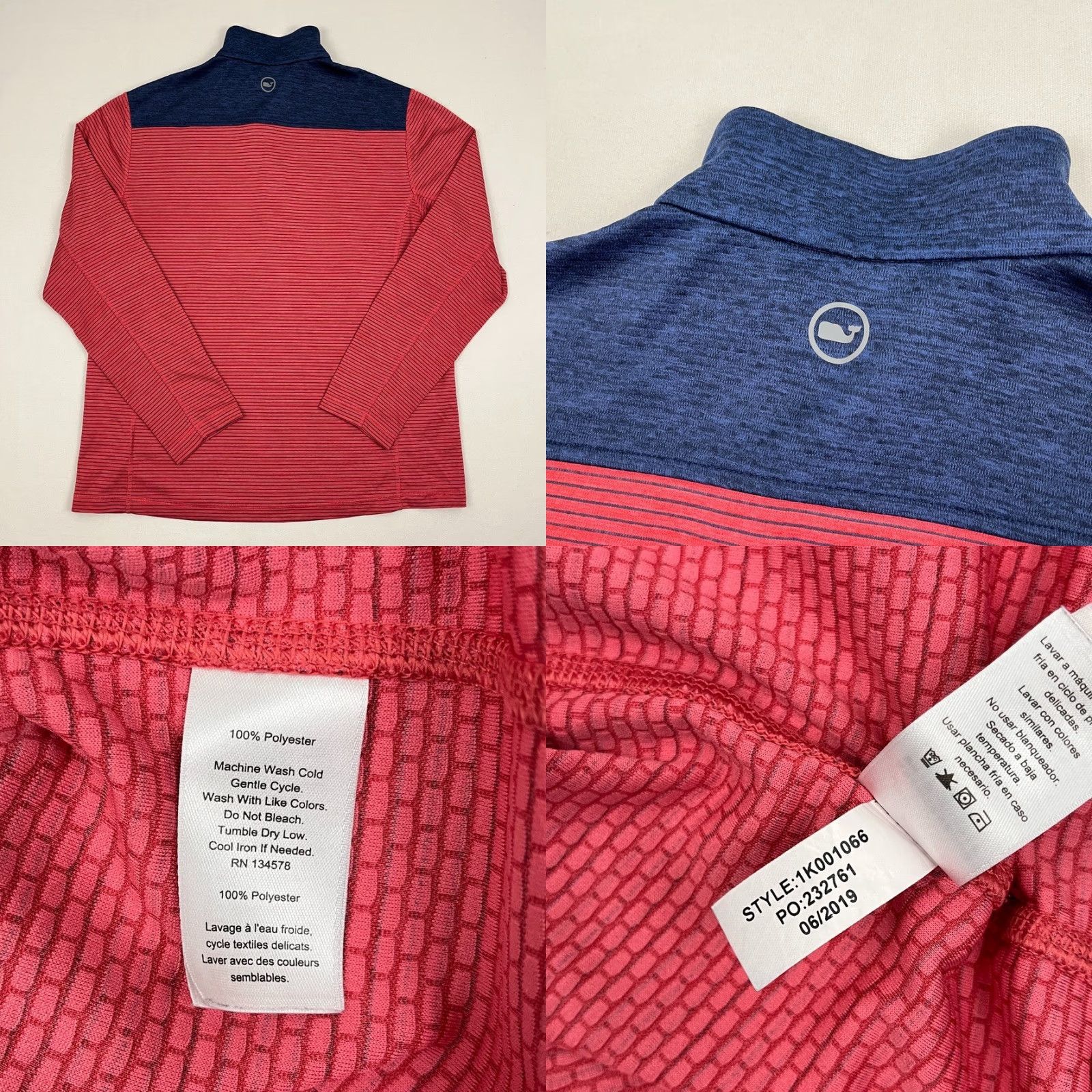 Vineyard Vines Vineyard Vines Performance Pullover Mens L Red 1/4 Quarter Zip Active Golf Jacket Size US L / EU 52-54 / 3 - 8 Thumbnail