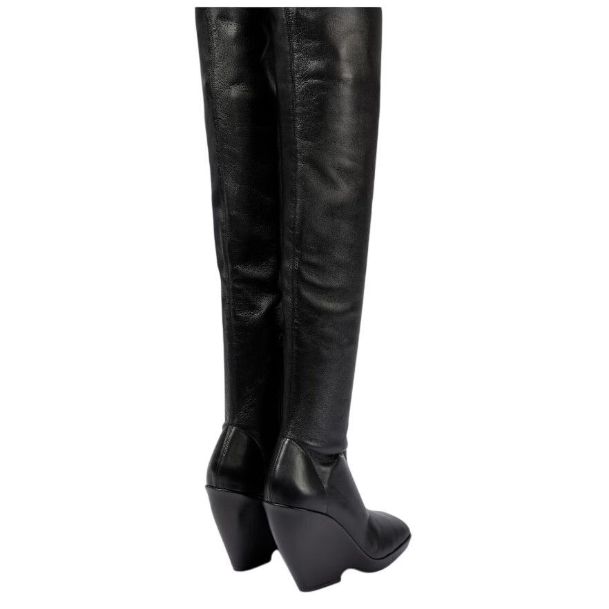 KHAITE Khaite Morgan Over-The-Knee Black Leather Boots Size US 6.5 / IT 36.5 - 2 Thumbnail