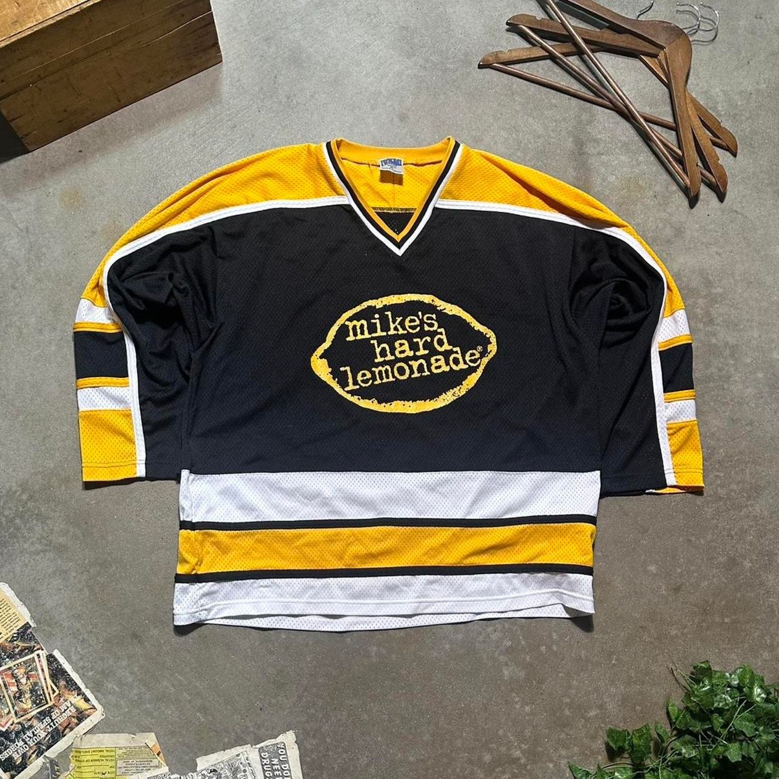 Mikes Hard Lemonade Hockey Jersey Striped Alcohol Tee Shirt