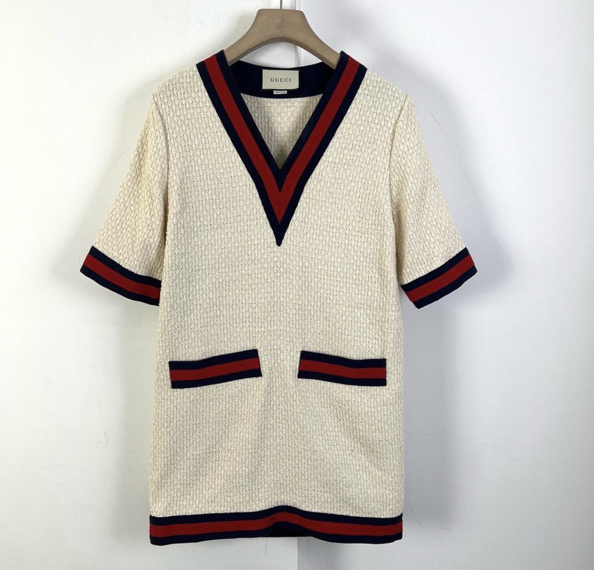 Gucci Gucci Woven V-Neck Dress K12 Size M / US 6-8 / IT 42-44 - 1 Thumbnail