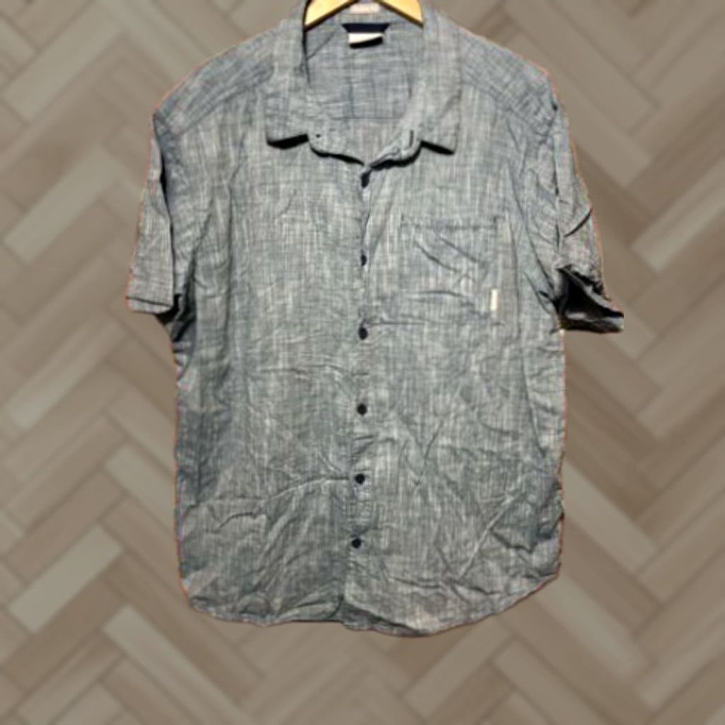 Vintage Columbia Button-Up Shirt XL Blue Cotton Short Sleeve Mens Regular Button-Down Collar Casual All Seasons Logo Size US XL / EU 56 / 4 - 1 Thumbnail