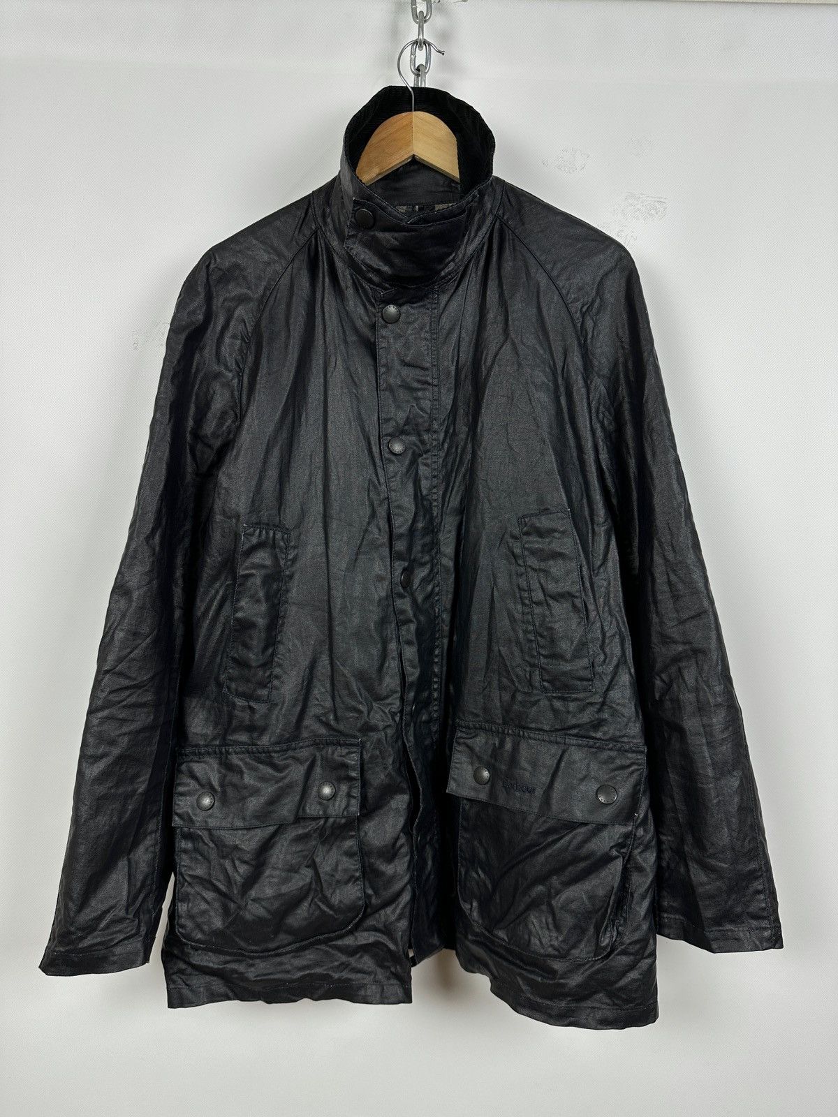 Barbour Barbour Black Keats Linen/Polyurethane Coated Jacket Size US L / EU 52-54 / 3 - 7 Thumbnail