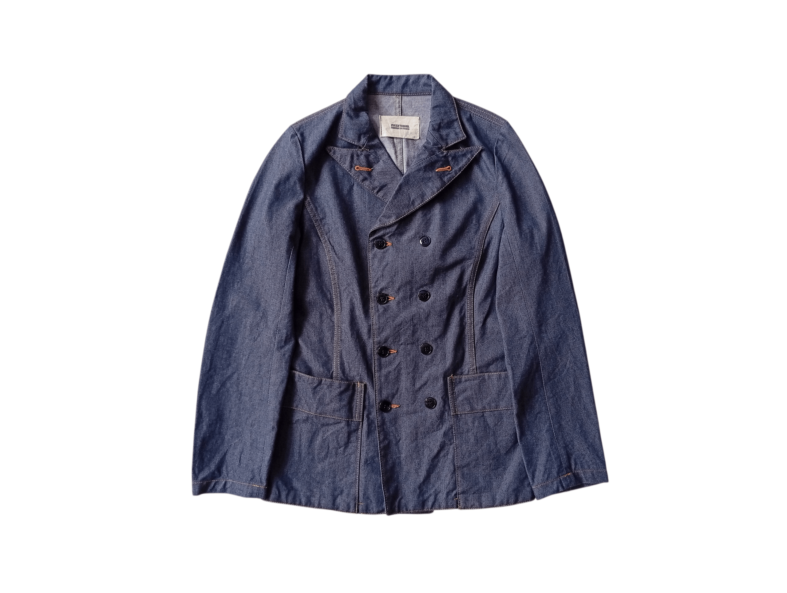 Zucca Zucca Travail Issey Miyake denim peacoat jacket Size S / US 4 / IT 40 - 1 Thumbnail
