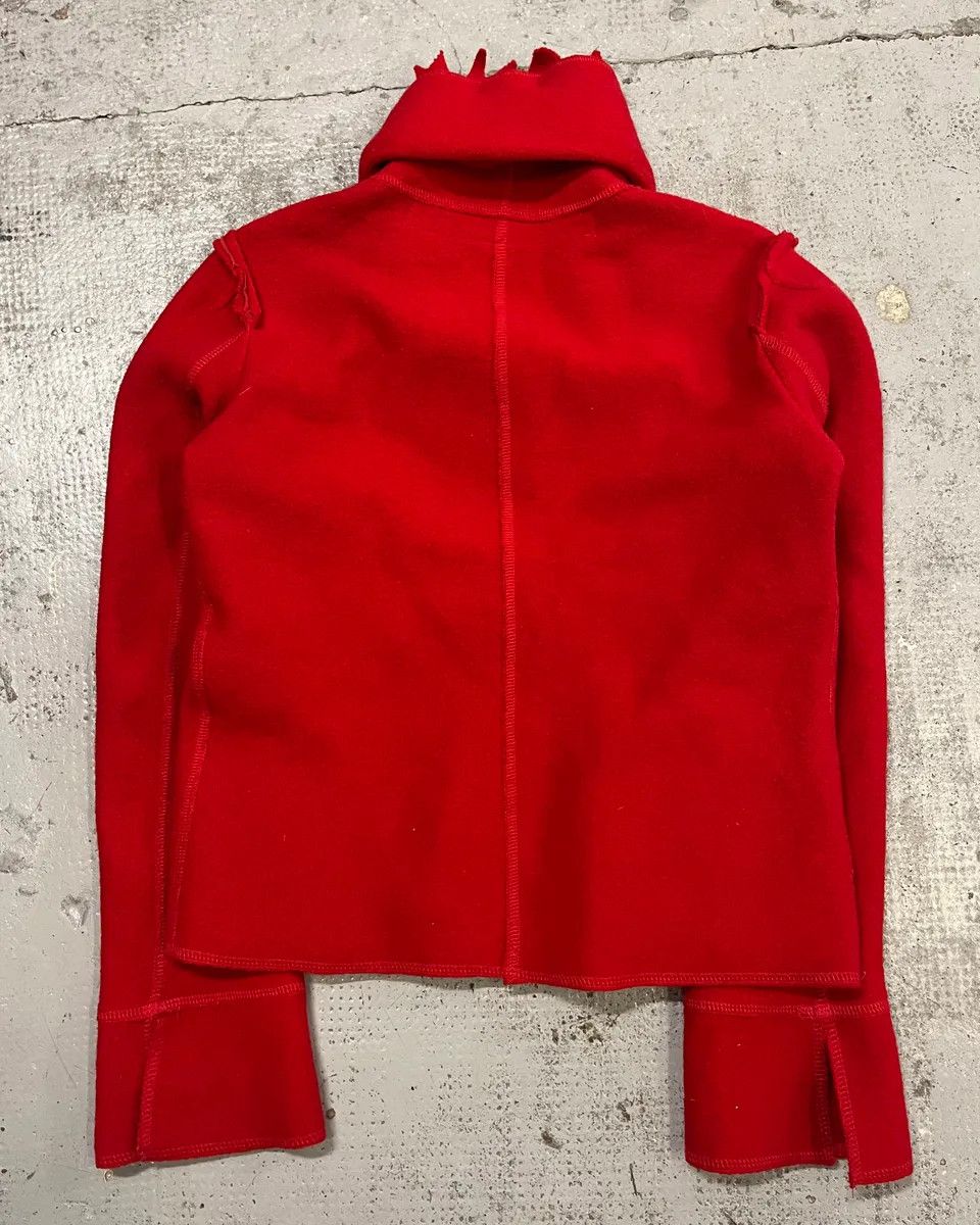Marithe + Francois Girbaud 1990s Marithé + François Girbaud Red Wool Scalloped Collar Jacket Size M / US 6-8 / IT 42-44 - 8 Thumbnail