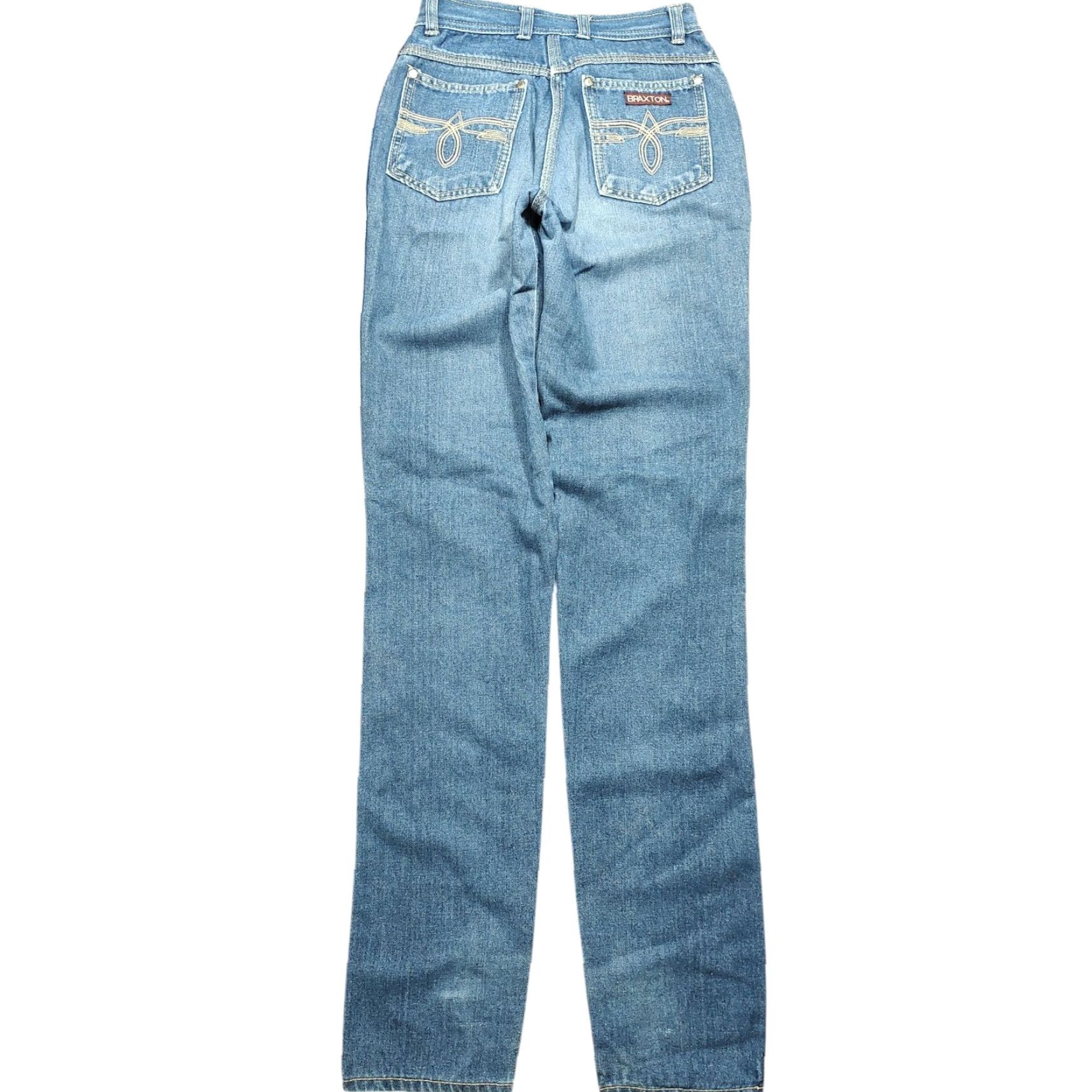 Denime VINTAGE Braxton Jeans Women 22 x 34 Denim Stretch 5-Pocket Blue Tapered Straight Rise High Zipper Closure Mens? Women? Size 40" / US 18 - 2 Thumbnail