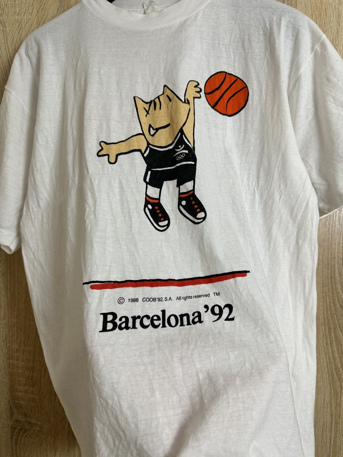 USA Olympics 🔥 1992 RARE Kobi Olympic Games Barcelona Basketball T Shirt Size US XL / EU 56 / 4 - 3 Thumbnail