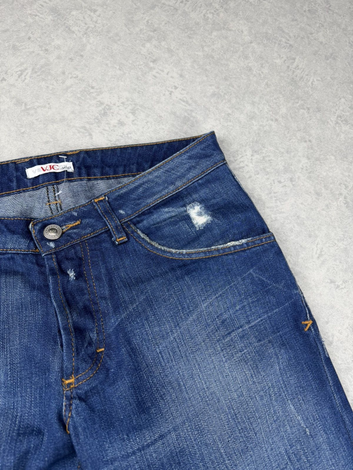 Versace Jeans Couture VJC Versace Jeans Couture Distressed Blue Denim Jeans Size US 31 - 6 Thumbnail