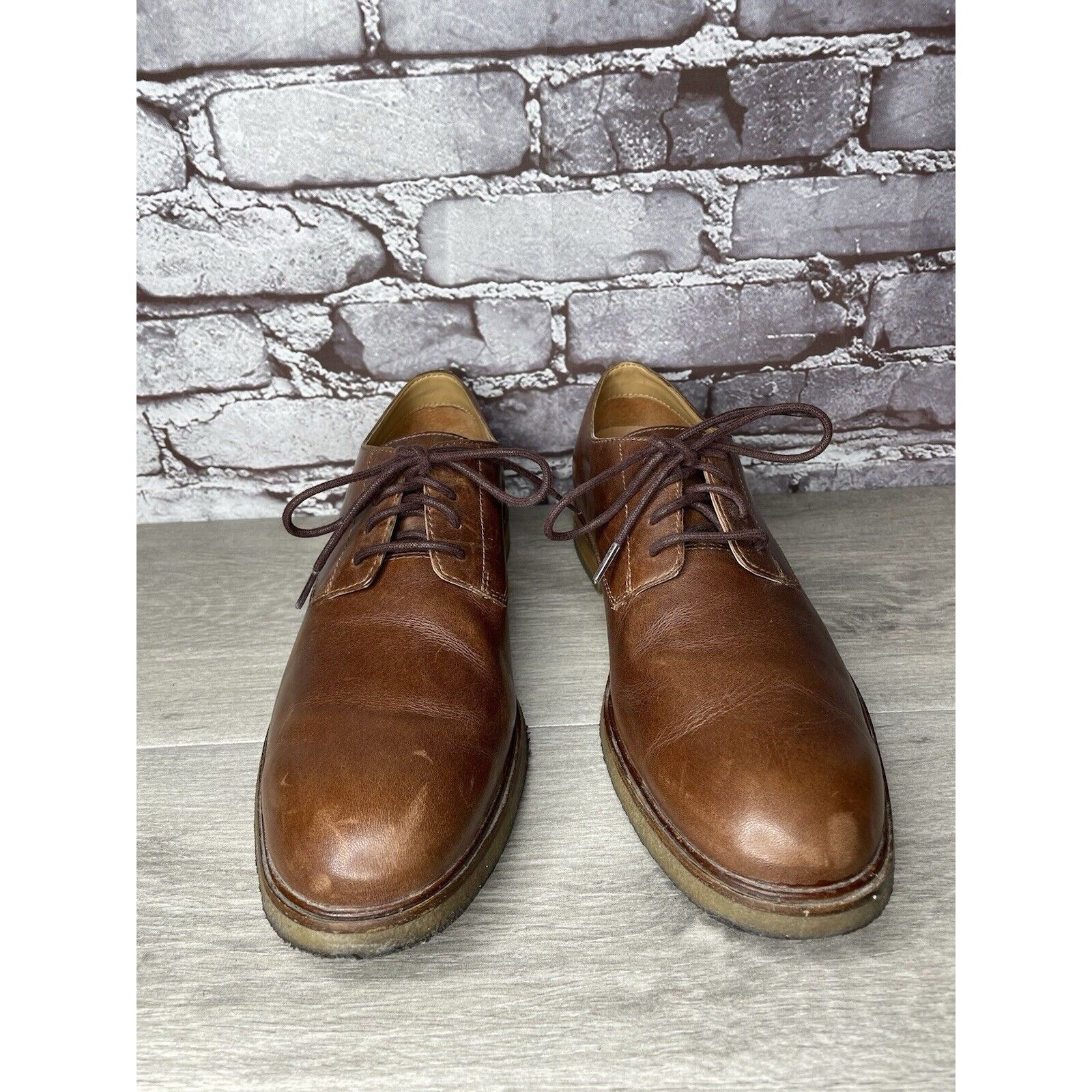 Clarks Clarks Brown Leather Oxfords Lace Up Gum Soles Shoes Men Sz Size US 9.5 / EU 42-43 - 18 Thumbnail