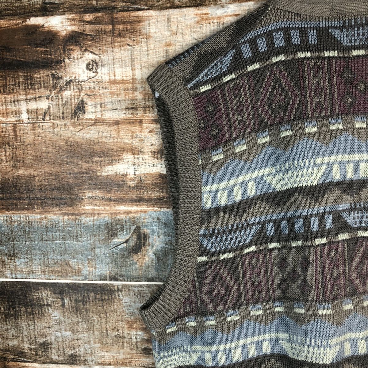 Homespun Knitwear × Japanese Brand Gccoto vintage japan Grey Vest Knitwear #A1764 Size US L / EU 52-54 / 3 - 12 Thumbnail