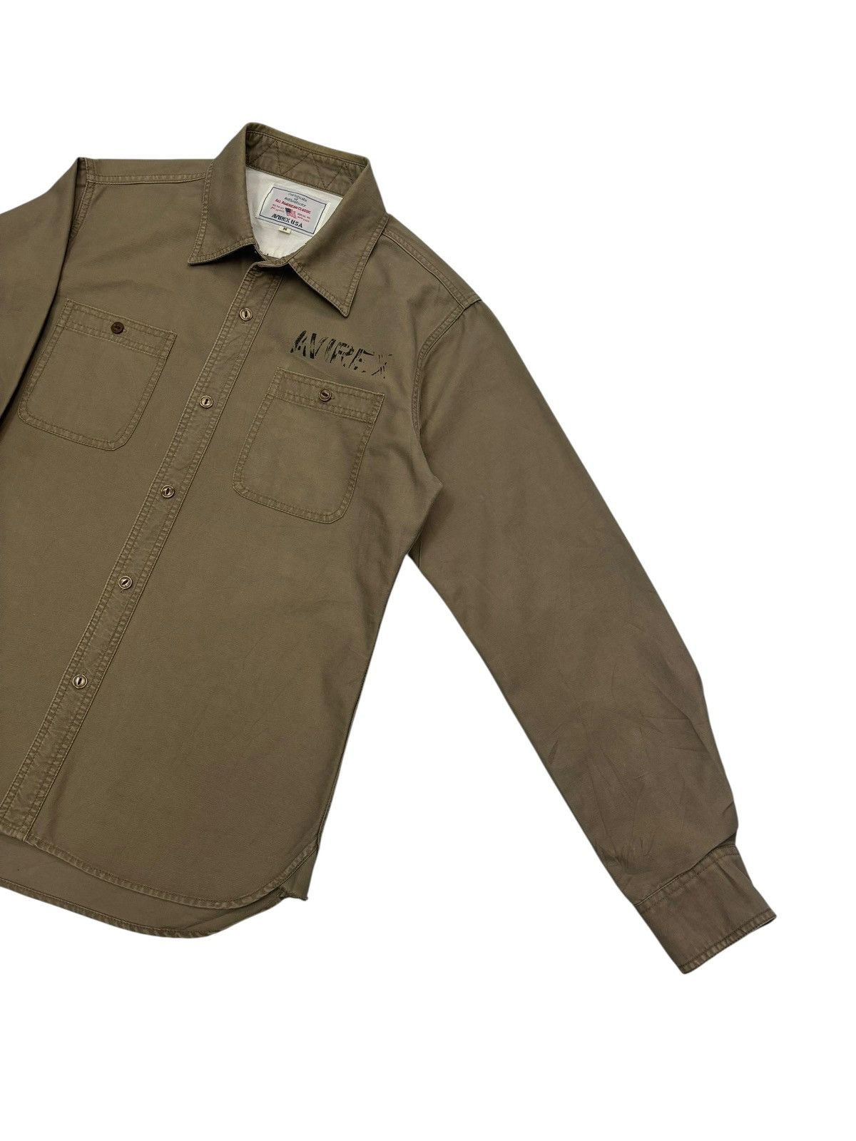 Aero Leathers AVIREX NO WAR🔥LOVE PEACE MILITARY BUTTON SHIRT Size US M / EU 48-50 / 2 - 9 Thumbnail