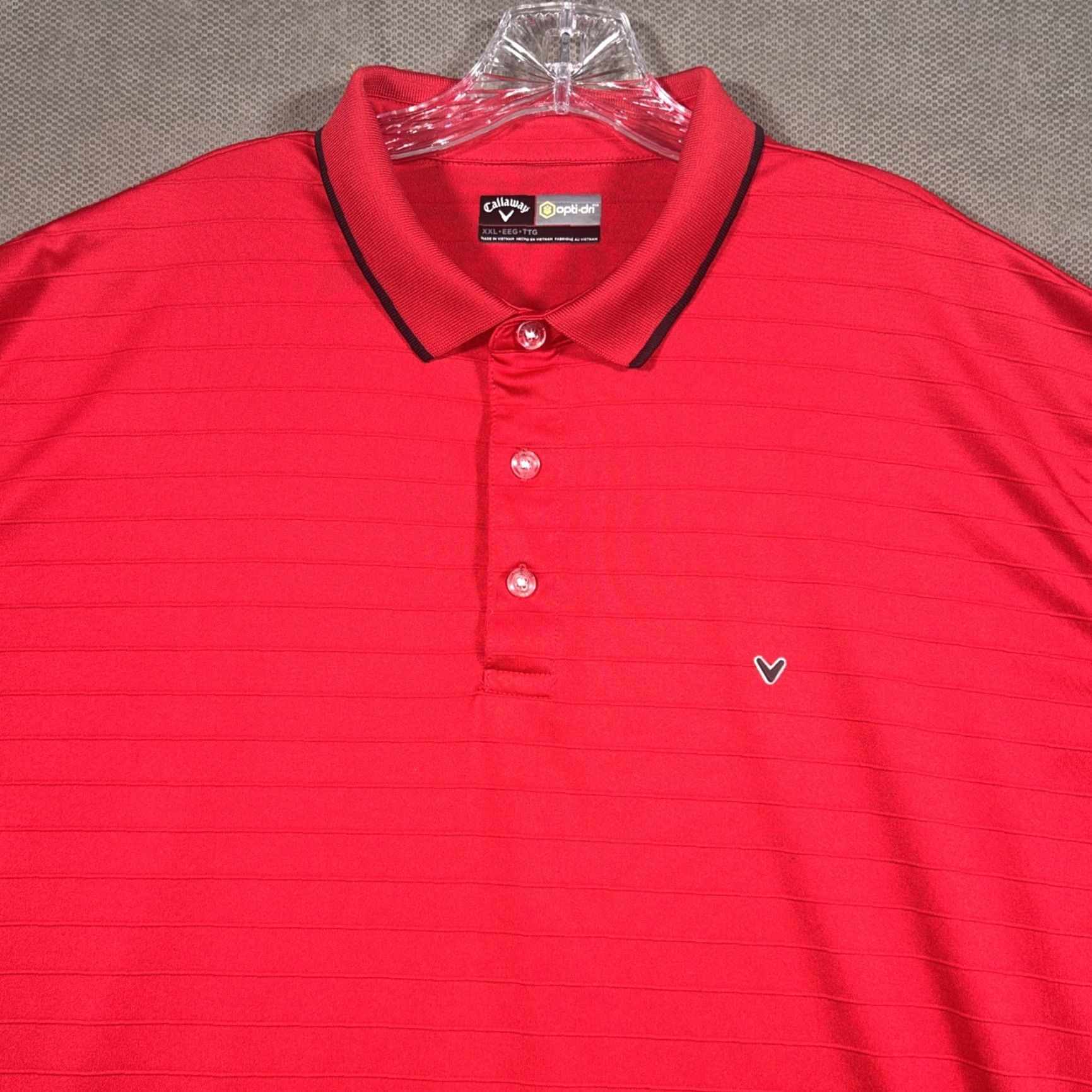 Callaway Callaway Polo Shirt 2XL Red Striped Opti Dri Performance Golf Stretch Mens Size US XXL / EU 58 / 5 - 2 Thumbnail