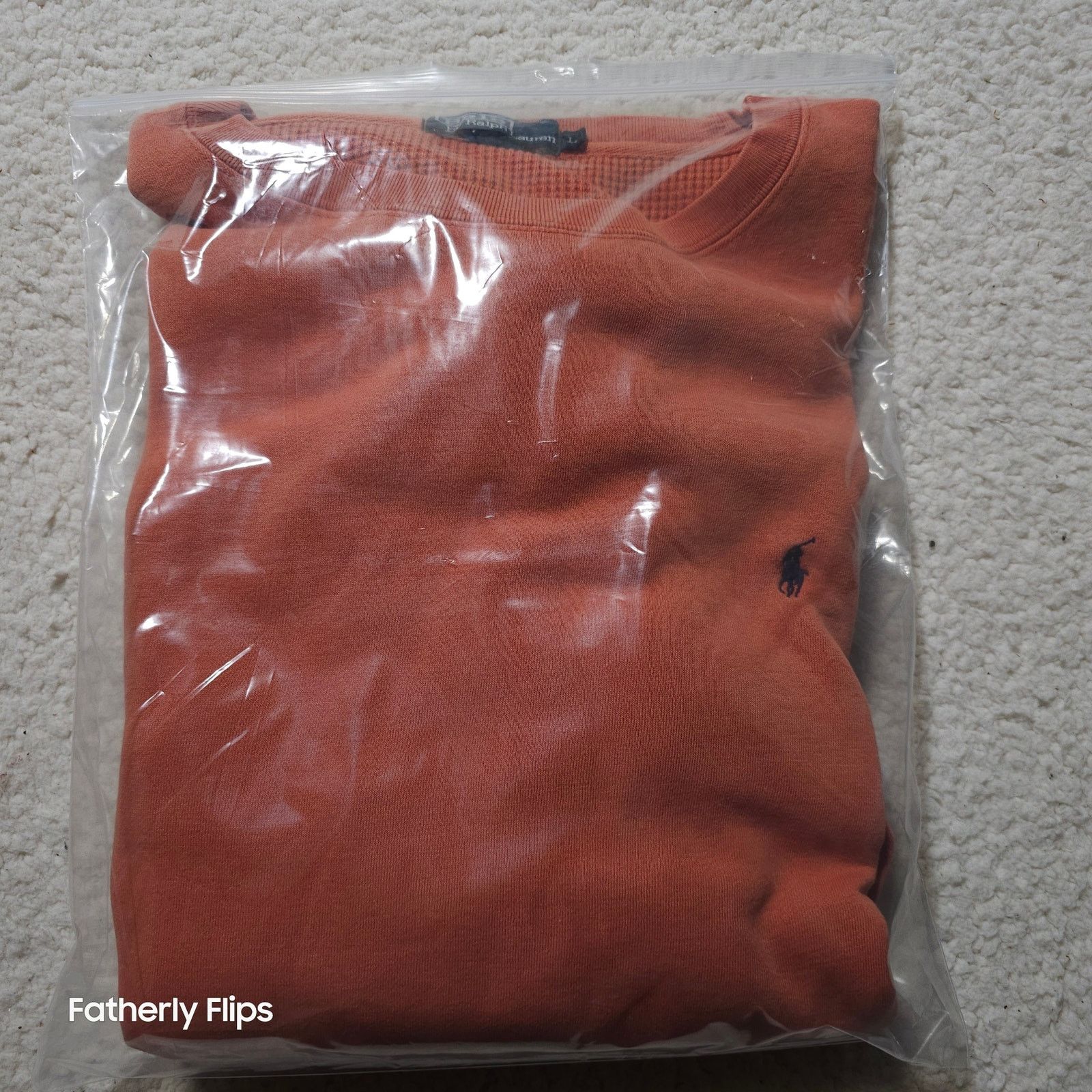 Polo Ralph Lauren Polo Ralph Lauren Burnt Orange Waffle Lined Sweatshirt L Size US L / EU 52-54 / 3 - 11 Thumbnail