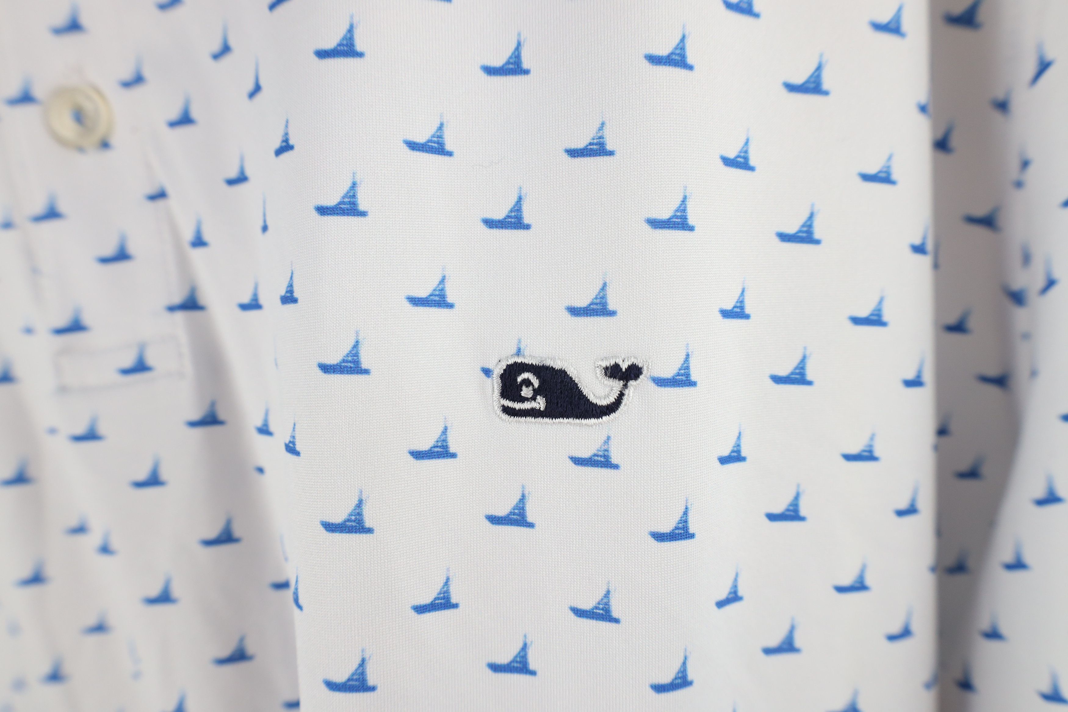 Vineyard Vines × Vintage Vineyard Vines Go Sankaty Sailboat All Over Print Whale Polo Size US XL / EU 56 / 4 - 4 Thumbnail