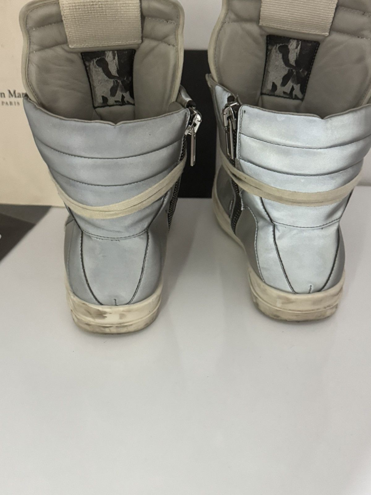 Rick Owens ✅Rick owens Geobasket grey white 40 Size US 7.5 / EU 40-41 - 8 Thumbnail
