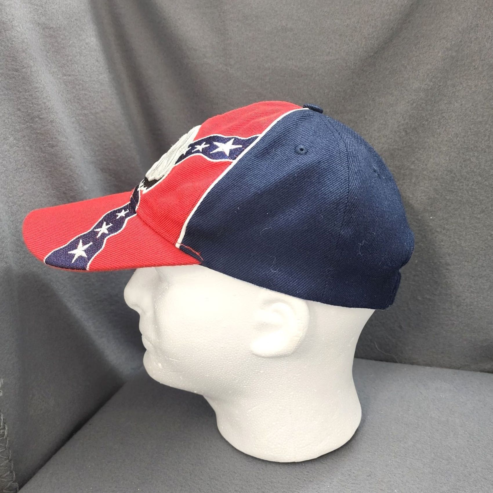 Vintage VINTAGE Eagle Patriotic Hat Red Blue Rebel USA Graphic Cap Americana Adjustable Men One Size Blue Baseball Cap Mens Size ONE SIZE - 3 Thumbnail