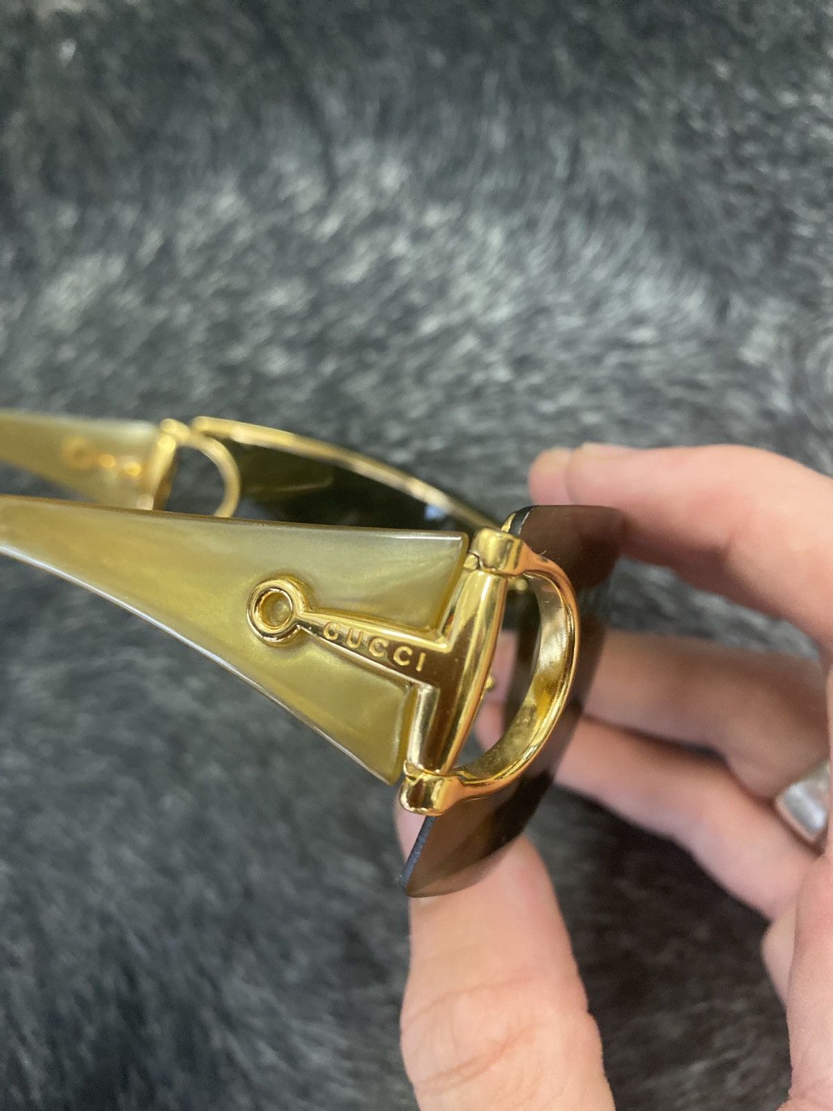 Gucci Gucci Golden Accent Sunglasses Size ONE SIZE - 5 Thumbnail