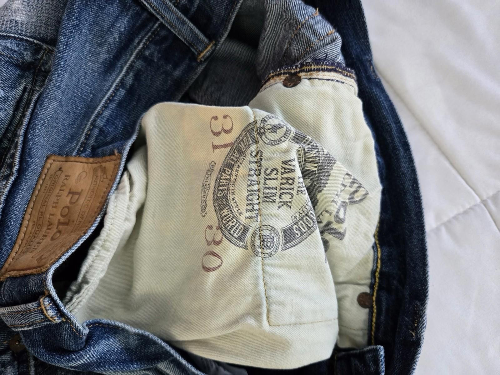 Polo Ralph Lauren Polo Ralph Lauren Slim Patch Distress Denim Jeans 31/30 Size US 31 - 8 Thumbnail