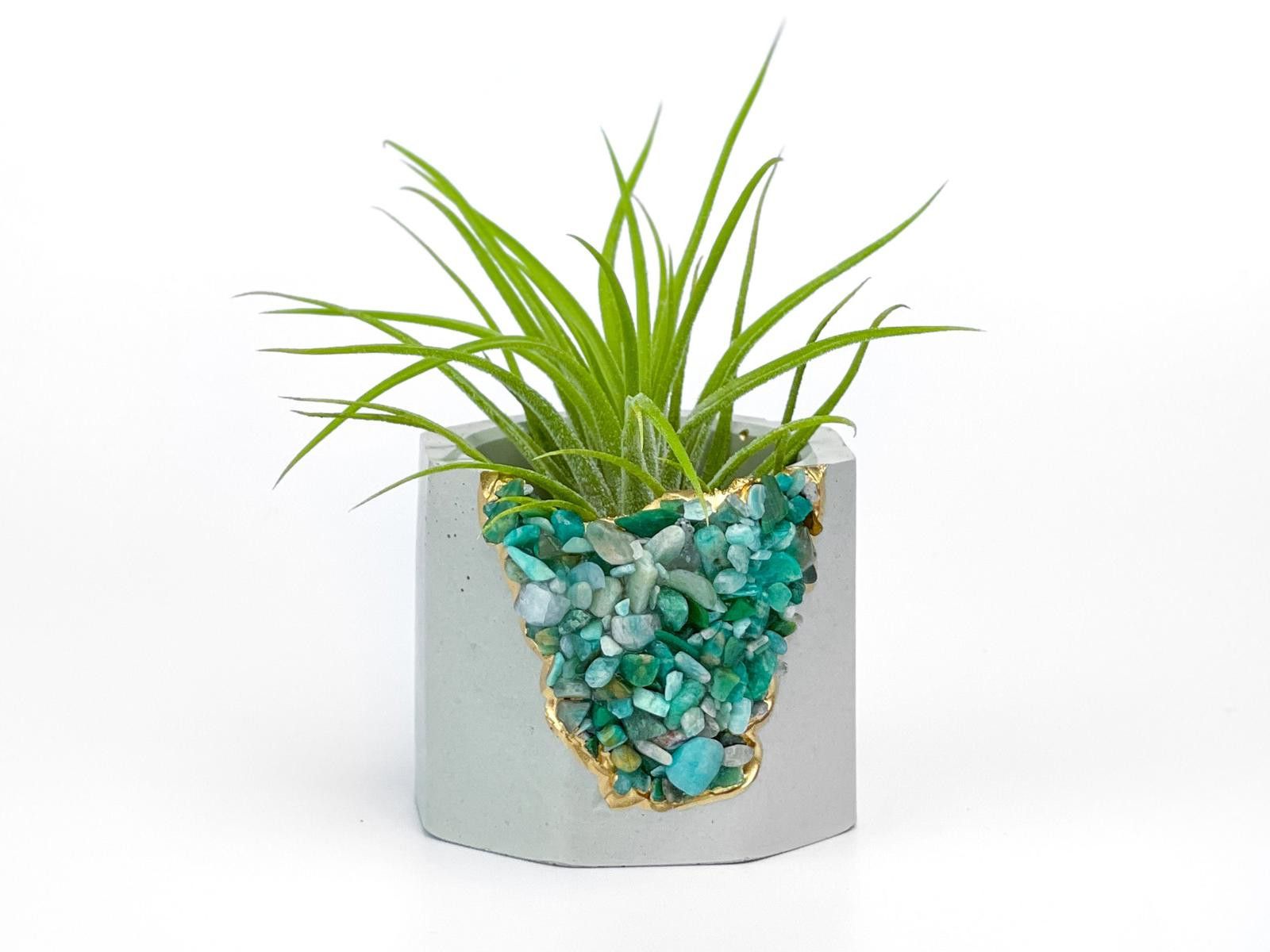 Other Amazonite Air Plant Holder | Succulent Crystal Geode Planter Size ONE SIZE - 4 Thumbnail