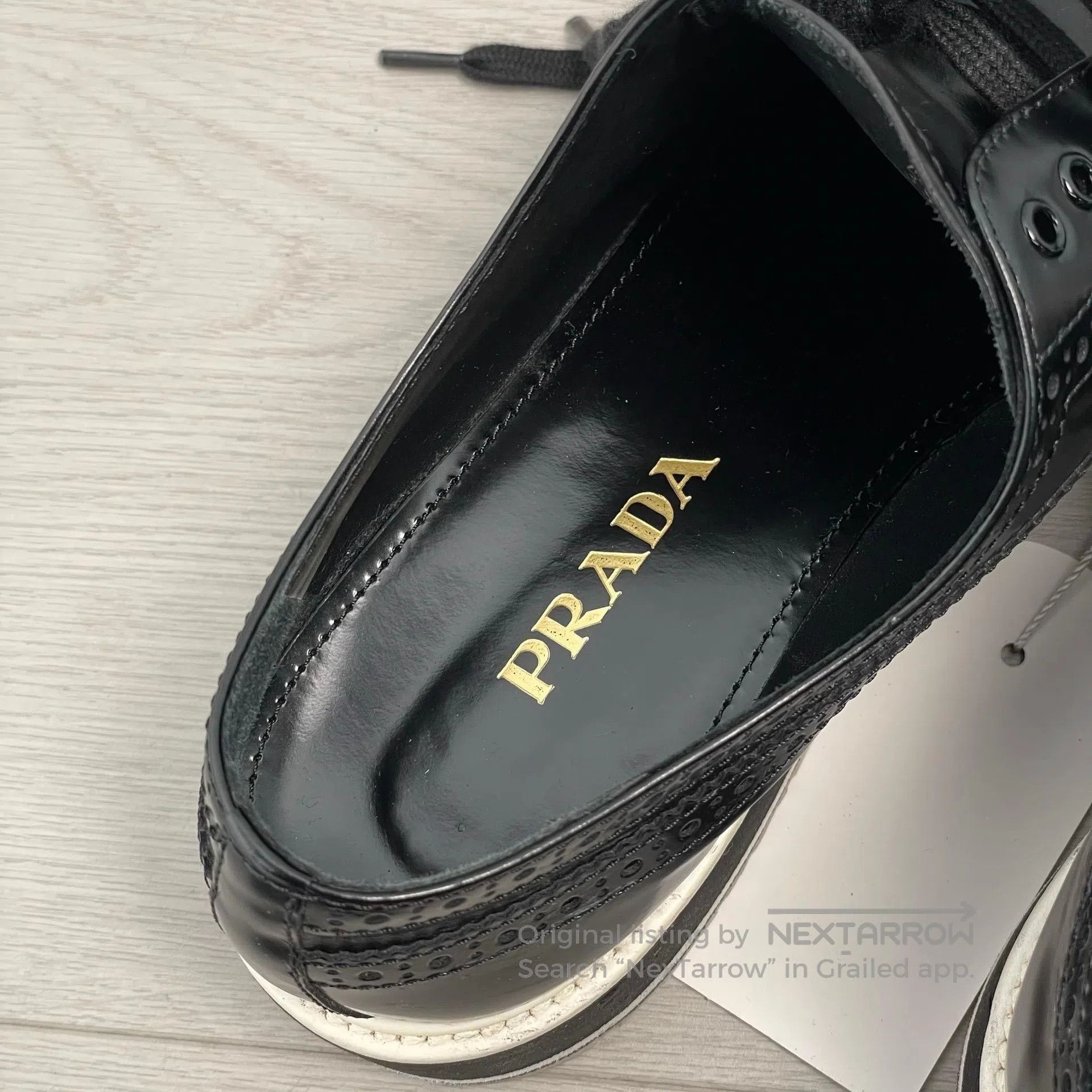 Prada Prada Black glossy brogues| Size US 6 / EU 39 - 5 Thumbnail