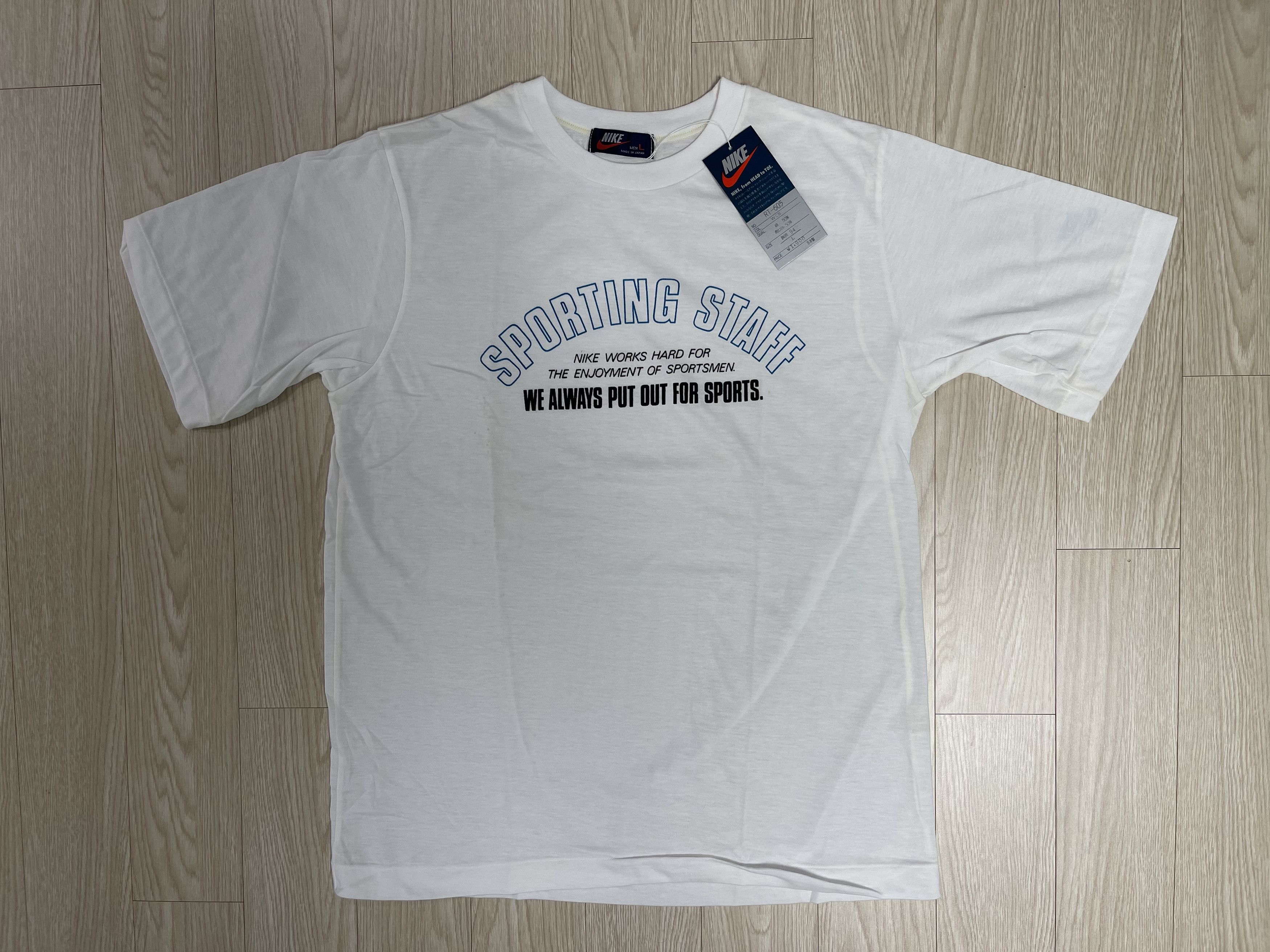 Nike Nike Blue Tag Japan Edition 80’s Vintage T shirt Size US L / EU 52-54 / 3 - 1 Thumbnail