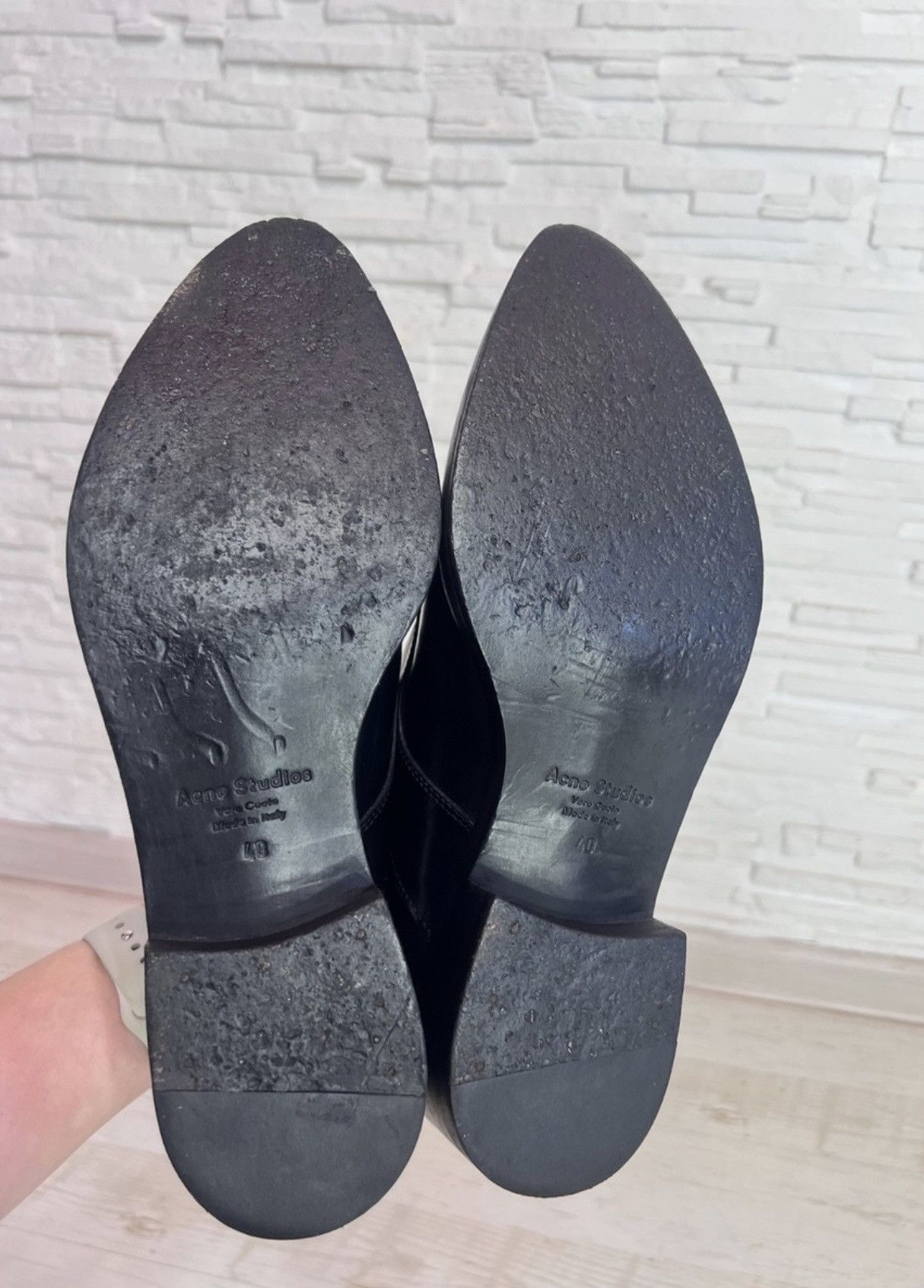 Acne Studios Acne Studios Lark Leather Loafers Black Snake Panel Size 40 Size US 10 / IT 40 - 14 Thumbnail