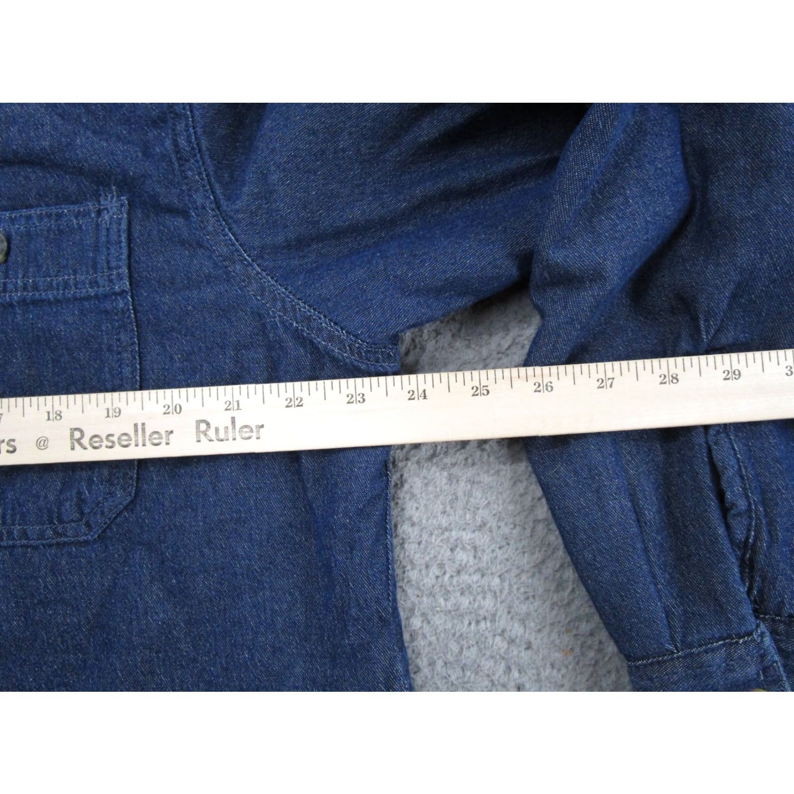 Wrangler VINTAGE Wrangler Shirt Denim Button-Up Long Sleeve M Blue Cotton Western Lined Button Mens Size US M / EU 48-50 / 2 - 4 Thumbnail