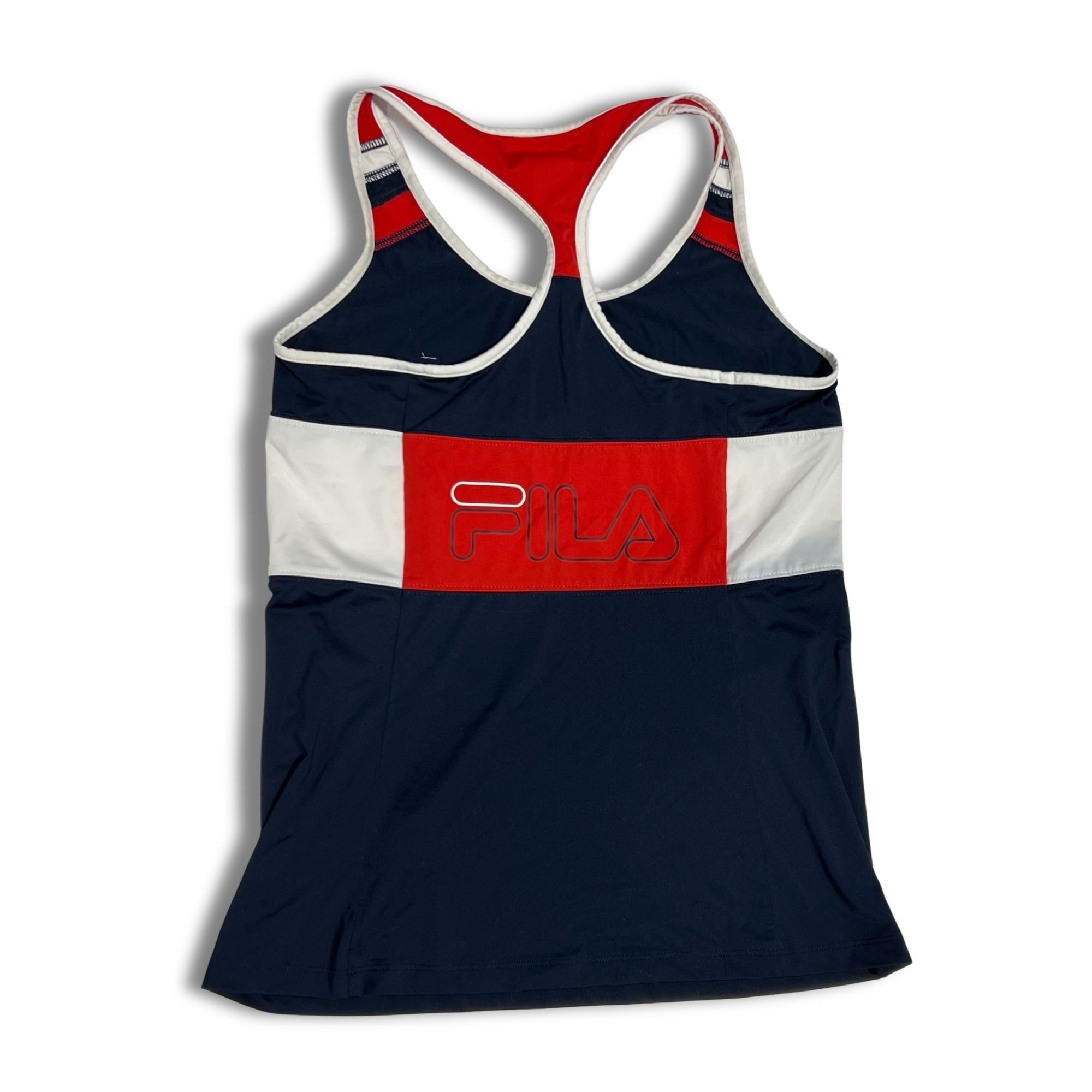 Fila FILA Womens Heritage Cross Back Tank Top Navy White Red Race Size S / US 4 / IT 40 - 3 Thumbnail
