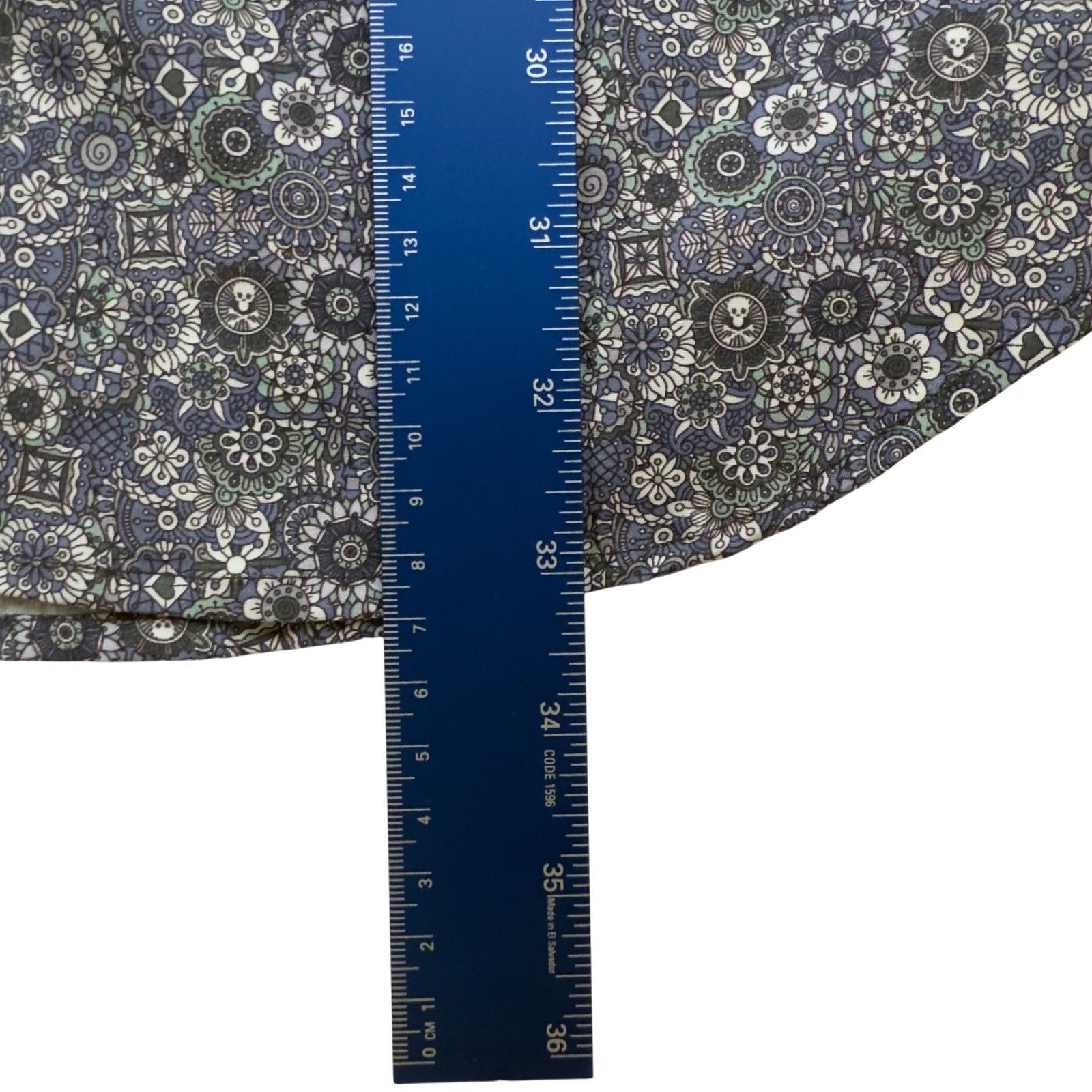 Other Blake Mill Blue Floral SKULLS Cotton Button Down Shirt NWT Size US XXL / EU 58 / 5 - 6 Thumbnail
