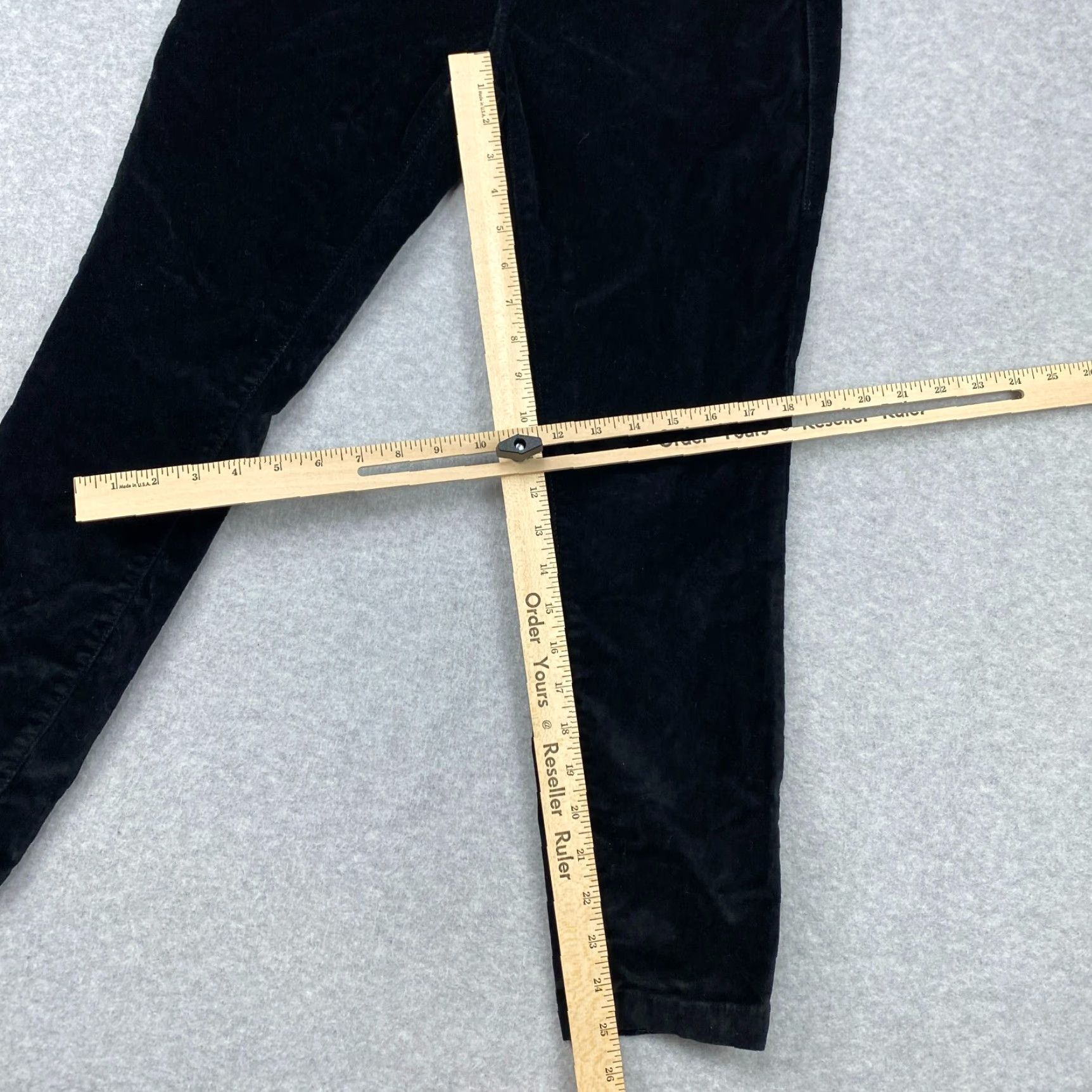 Vintage Rock & Republic Kashmiere Pants Womens 8M Black Velvet Skinny Mid-Rise Stretch Size 30" / US 8 / IT 44 - 6 Thumbnail