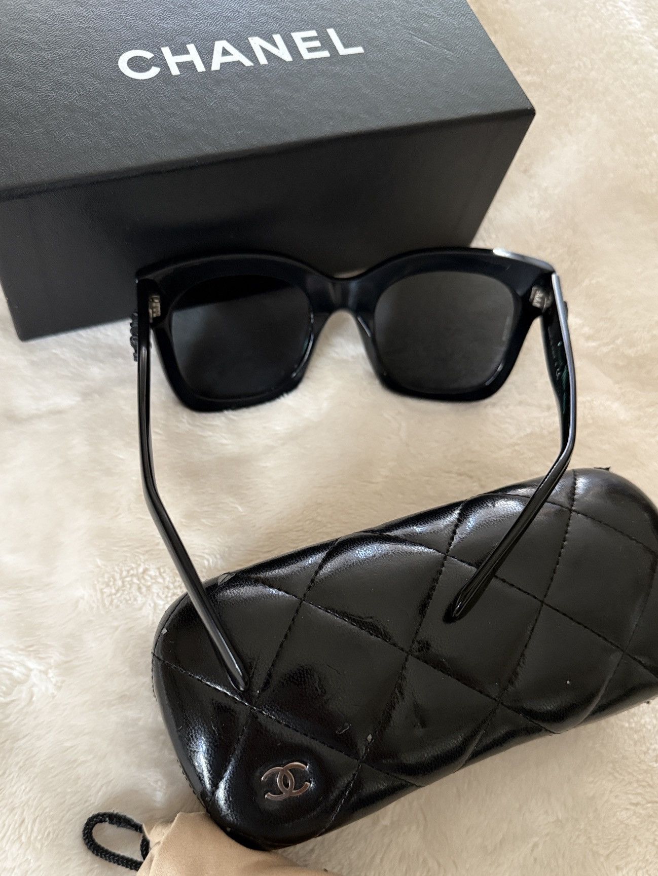 Chanel Chanel Glossy Black Sunglasses Size ONE SIZE - 5 Thumbnail