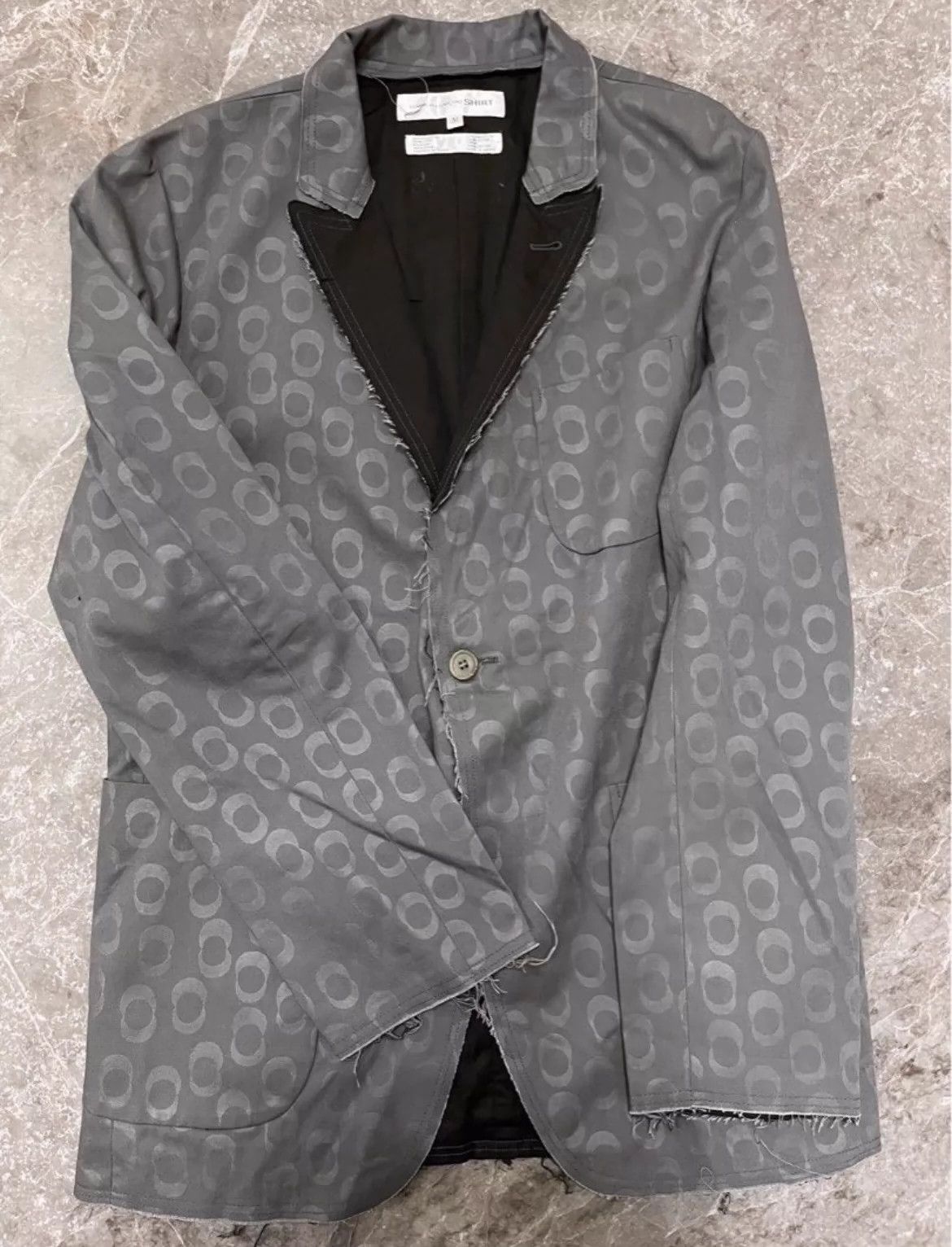 Comme des Garcons Comme Des Garcons Grey fringed printed jacket -DMC Size US M / EU 48-50 / 2 - 1 Thumbnail