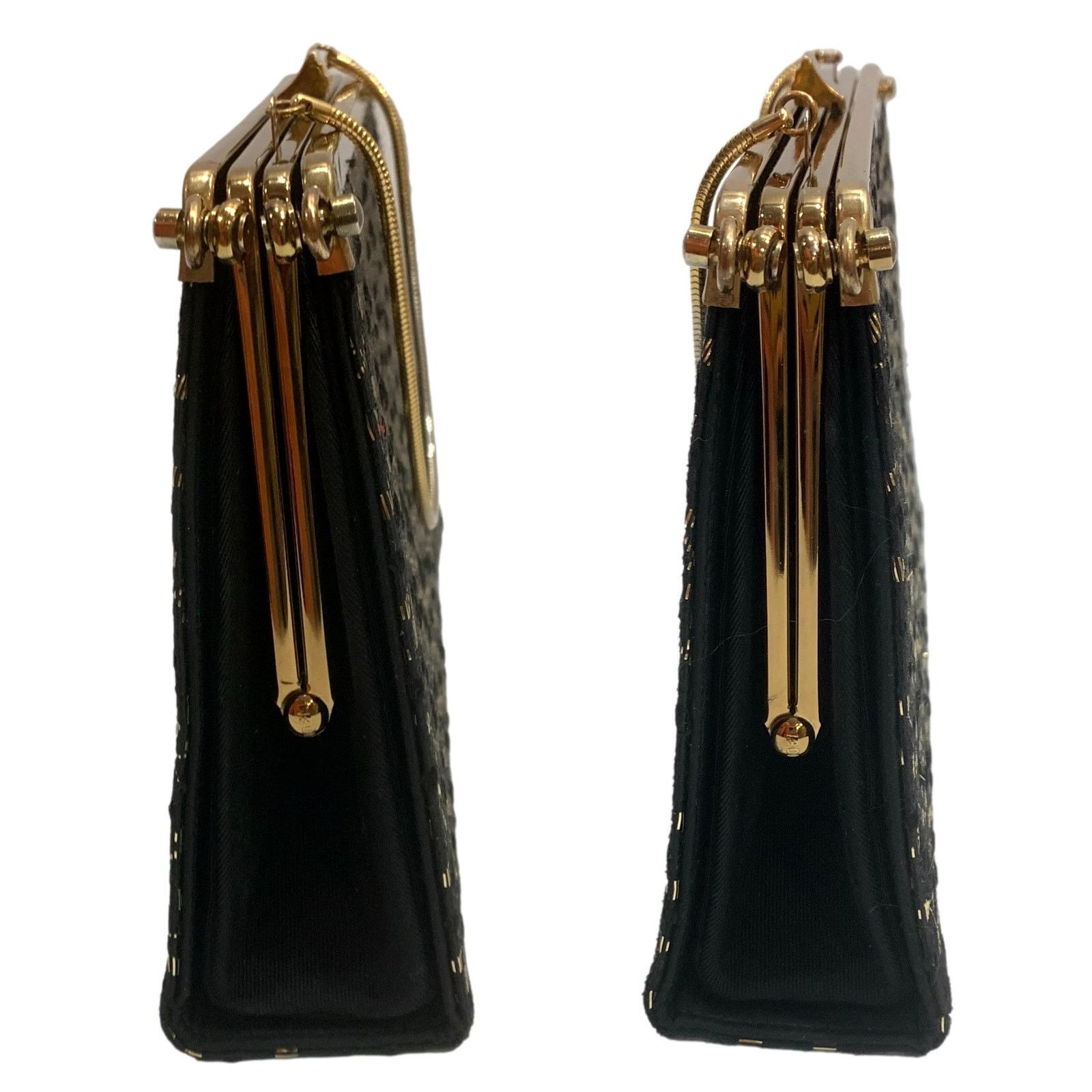 Vintage 60s Black & Gold Convertible Bag | 3 Way Top Handle Handbag Size ONE SIZE - 8 Thumbnail